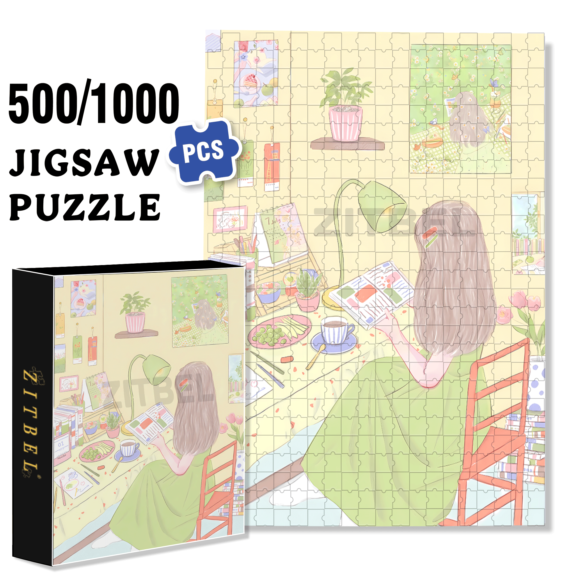 My Own Space 500pcs/1000pcs Jigsaw Puzzle, Scratch-Resistant, Interactive Family Game & Brain-Boosting DIY Decor, Perfect for Halloween, Christmas & New Year Gifts, Family Puzzle Game