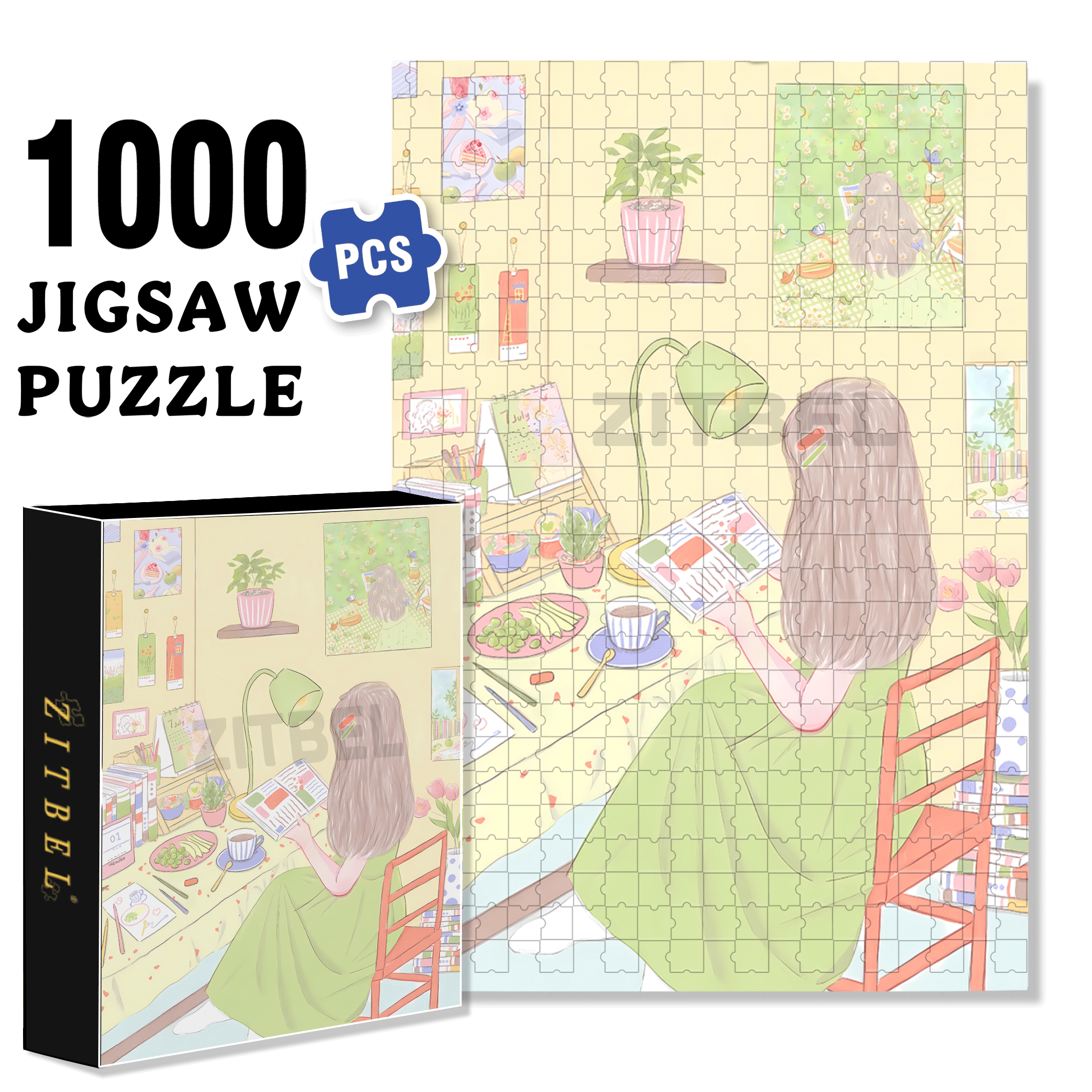 My Own Space 500pcs/1000pcs Jigsaw Puzzle, Scratch-Resistant, Interactive Family Game & Brain-Boosting DIY Decor, Perfect for Halloween, Christmas & New Year Gifts, Family Puzzle Game