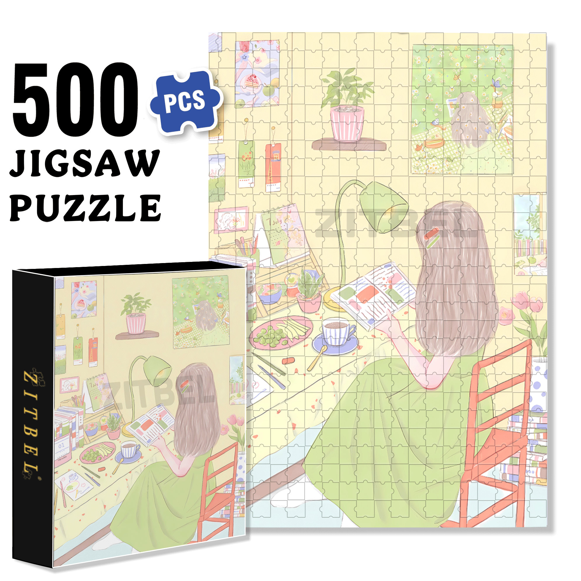 My Own Space 500pcs/1000pcs Jigsaw Puzzle, Scratch-Resistant, Interactive Family Game & Brain-Boosting DIY Decor, Perfect for Halloween, Christmas & New Year Gifts, Family Puzzle Game