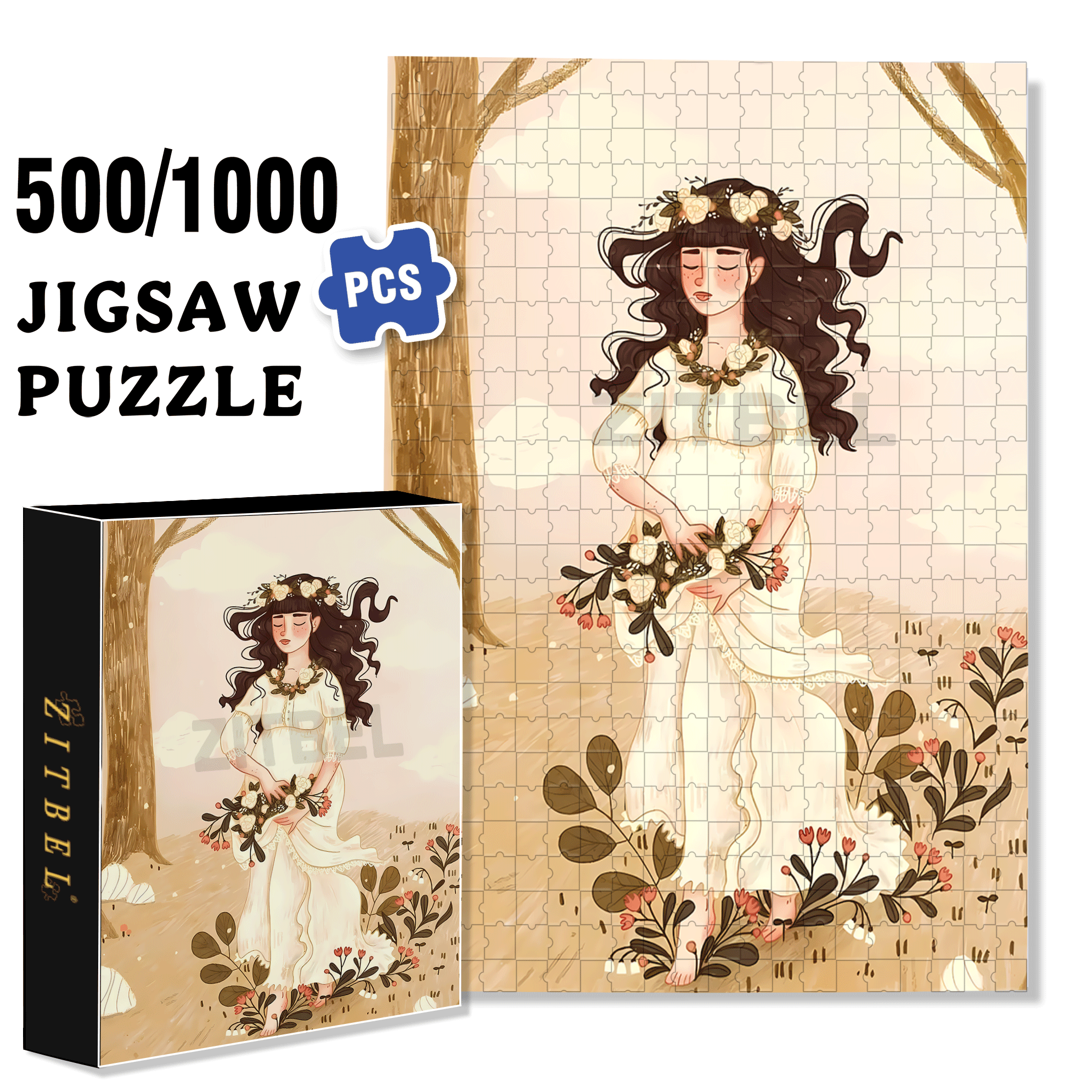 Priscilla 500pcs/1000pcs Jigsaw Puzzle, Scratch-Resistant, Interactive Family Game & Brain-Boosting DIY Decor, Perfect for Halloween, Christmas & New Year Gifts, Family Puzzle Game