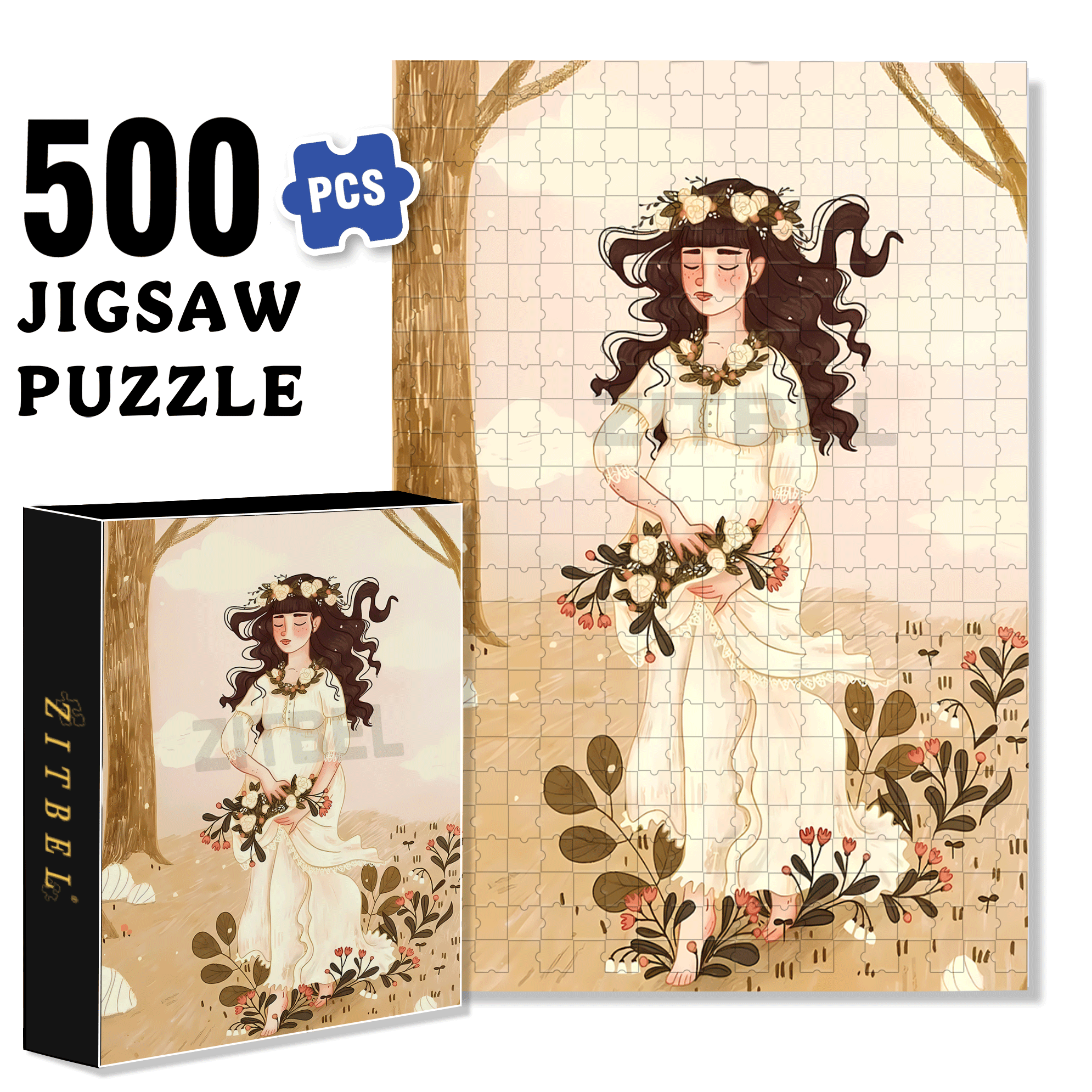 Priscilla 500pcs/1000pcs Jigsaw Puzzle, Scratch-Resistant, Interactive Family Game & Brain-Boosting DIY Decor, Perfect for Halloween, Christmas & New Year Gifts, Family Puzzle Game