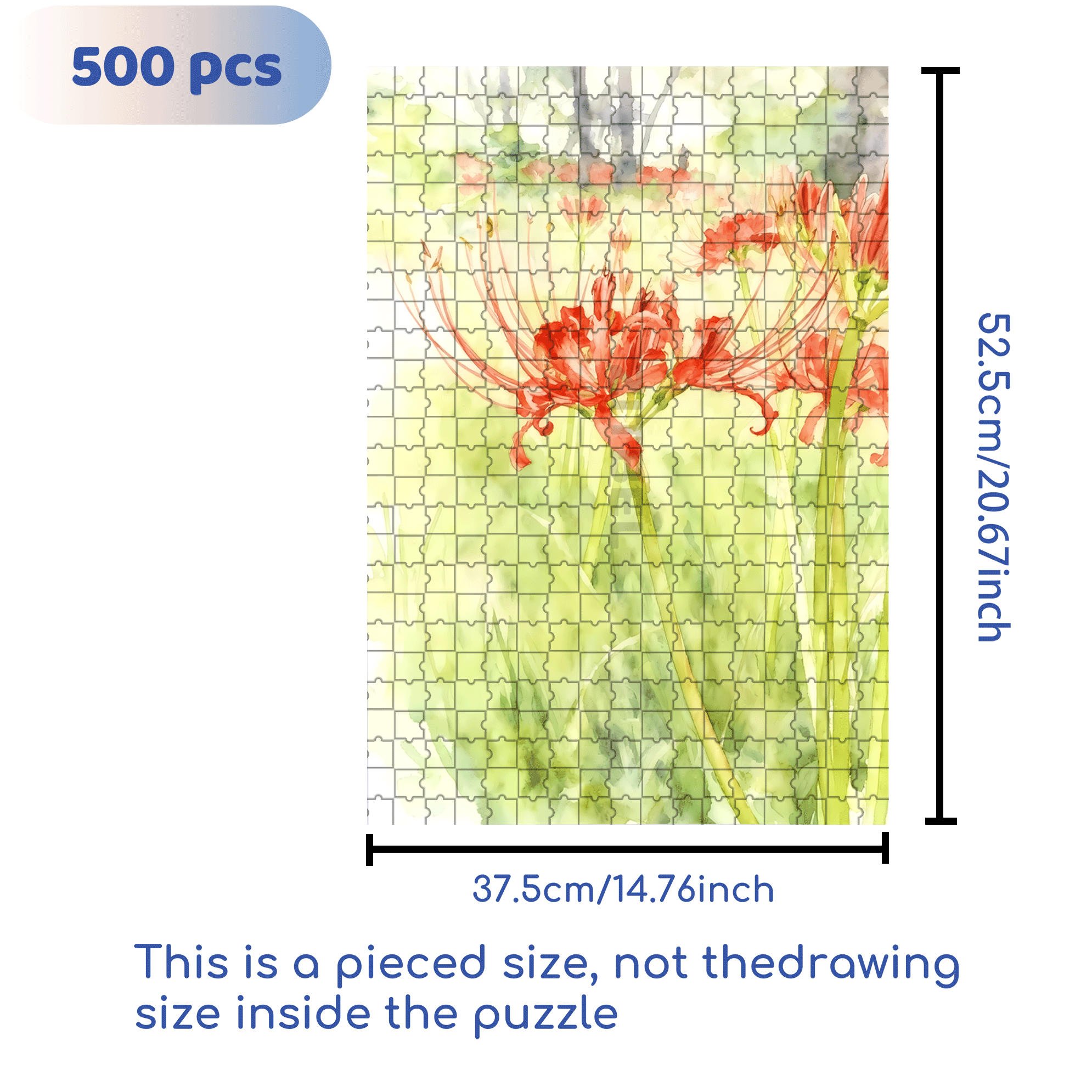 Red Spider Lily 500pcs/1000pcs Jigsaw Puzzle, Scratch-Resistant, Interactive Family Game & Brain-Boosting DIY Decor, Perfect for Halloween, Christmas & New Year Gifts, Family Puzzle Game