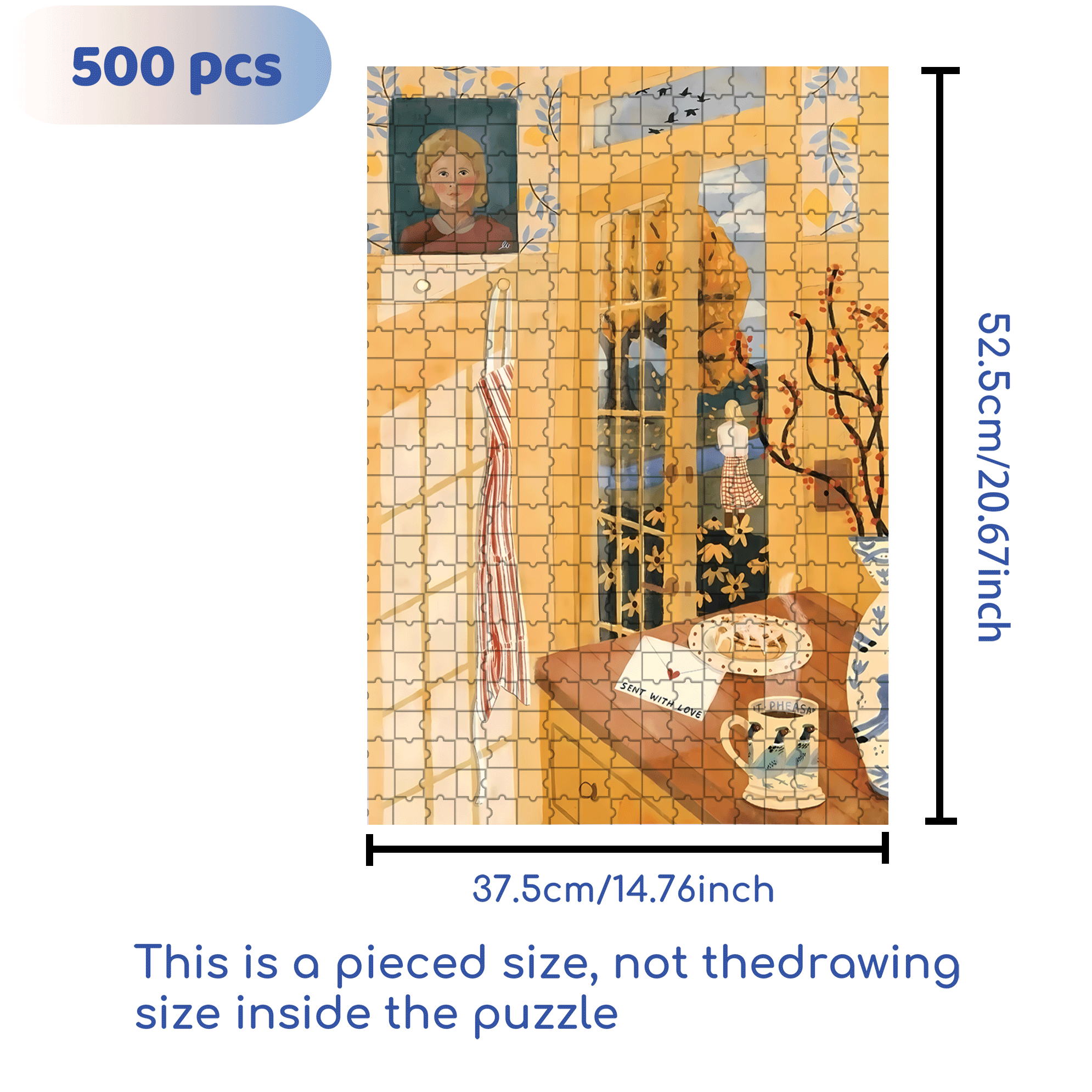 Sent With Love 500pcs/1000pcs Jigsaw Puzzle, Scratch-Resistant, Interactive Family Game & Brain-Boosting DIY Decor, Perfect for Halloween, Christmas & New Year Gifts, Family Puzzle Game