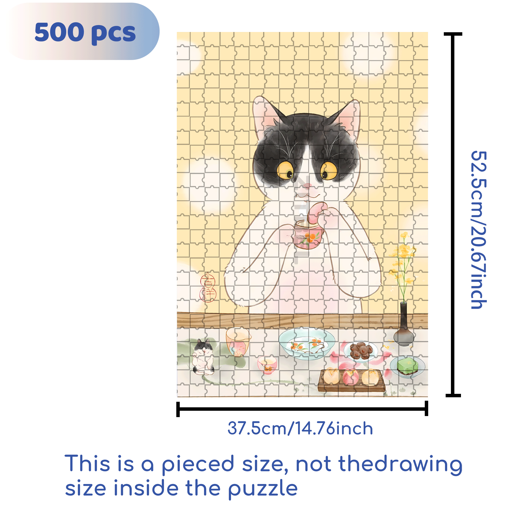 Smell The Aroma Of Tea 500pcs/1000pcs Jigsaw Puzzle, Scratch-Resistant, Interactive Family Game & Brain-Boosting DIY Decor, Perfect for Halloween, Christmas & New Year Gifts, Family Puzzle Game