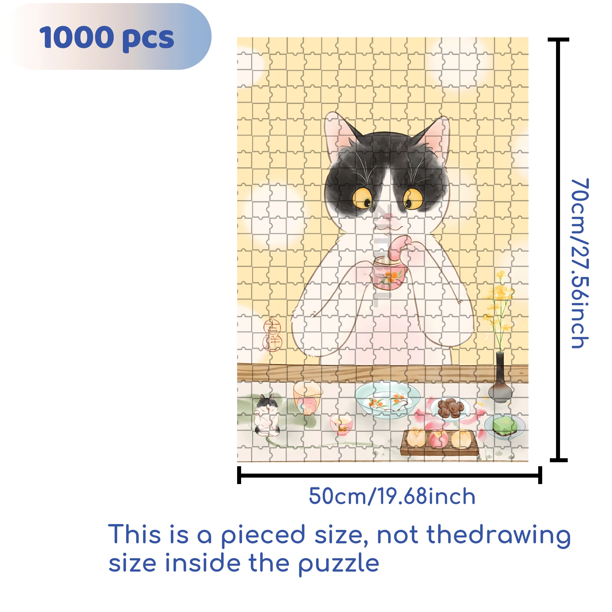 Smell The Aroma Of Tea 500pcs/1000pcs Jigsaw Puzzle, Scratch-Resistant, Interactive Family Game & Brain-Boosting DIY Decor, Perfect for Halloween, Christmas & New Year Gifts, Family Puzzle Game