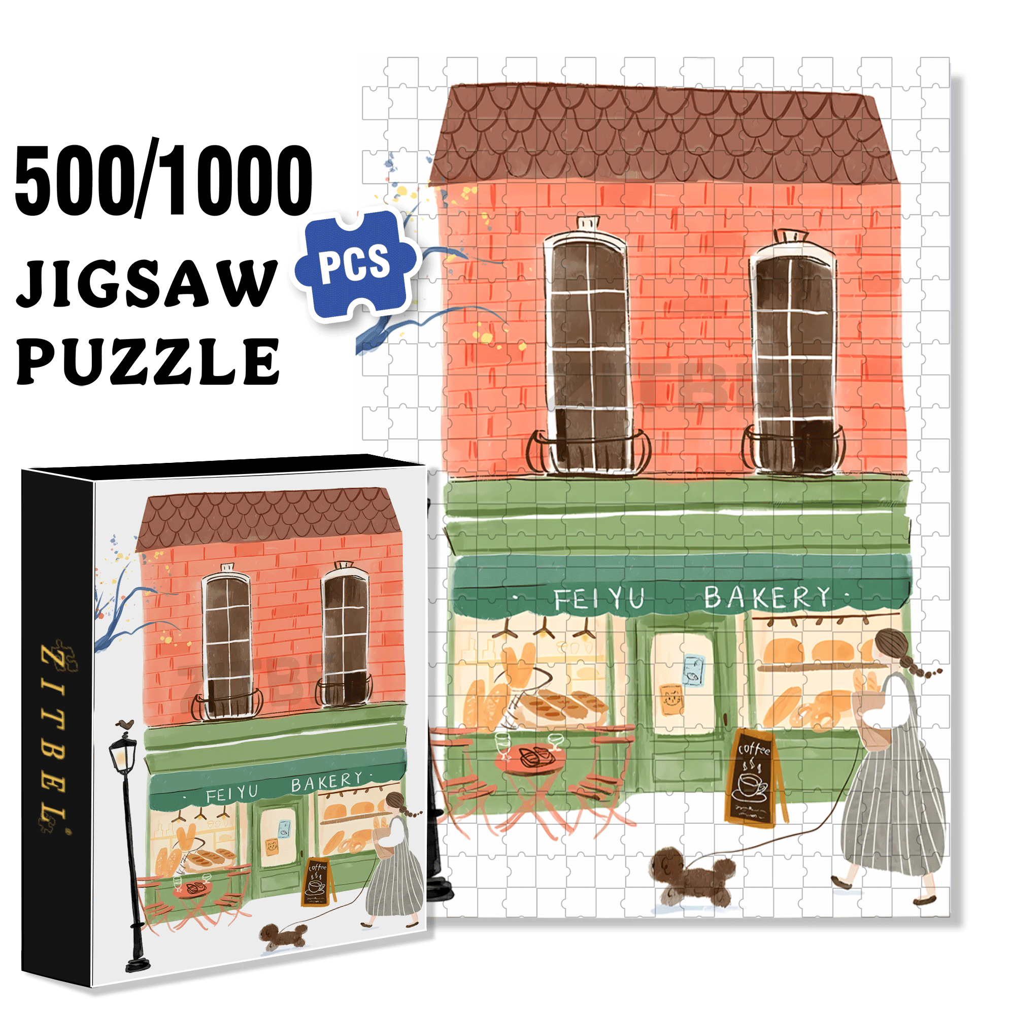 Soulful Little Shop Series 2 500pcs/1000pcs Jigsaw Puzzle, Scratch-Resistant, Interactive Family Game & Brain-Boosting DIY Decor, Perfect for Halloween, Christmas & New Year Gifts, Family Puzzle Game