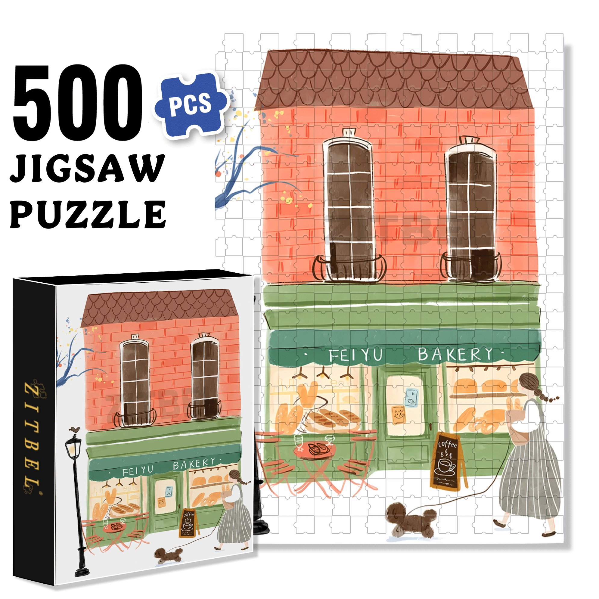 Soulful Little Shop Series 2 500pcs/1000pcs Jigsaw Puzzle, Scratch-Resistant, Interactive Family Game & Brain-Boosting DIY Decor, Perfect for Halloween, Christmas & New Year Gifts, Family Puzzle Game