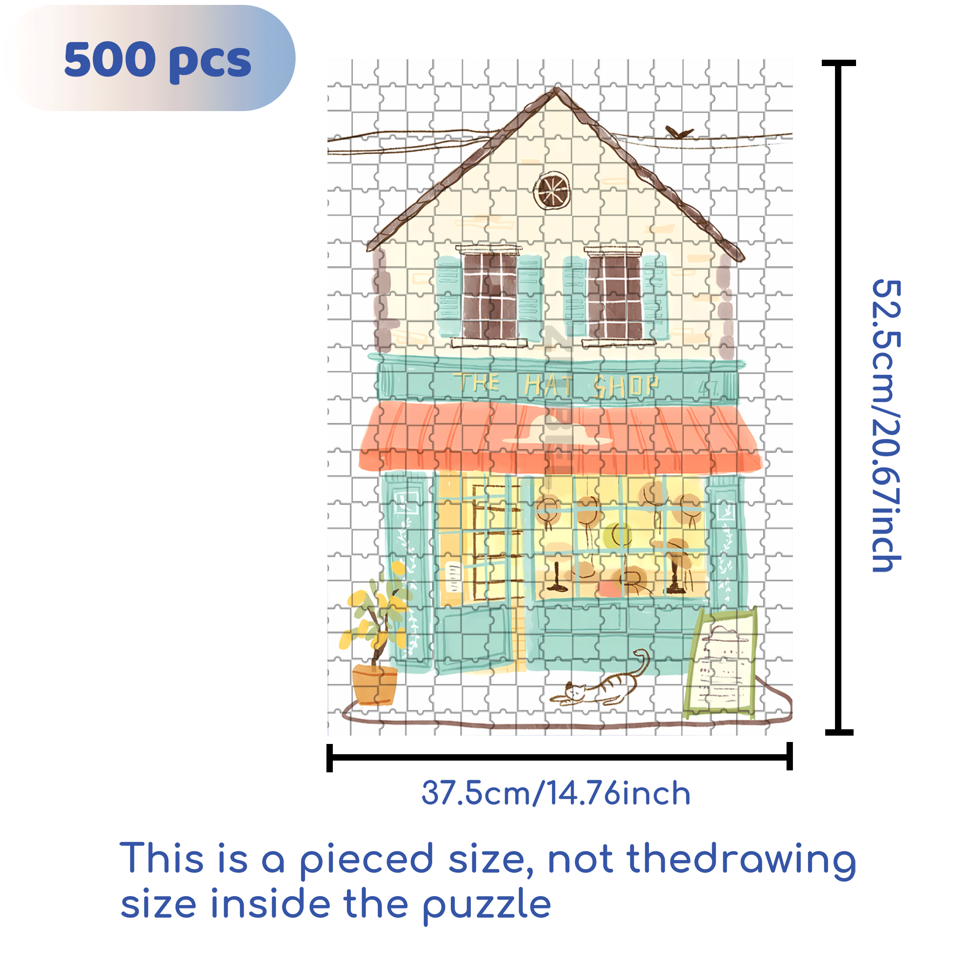 Soulful Little Shop Series 3 500pcs/1000pcs Jigsaw Puzzle, Scratch-Resistant, Interactive Family Game & Brain-Boosting DIY Decor, Perfect for Halloween, Christmas & New Year Gifts, Family Puzzle Game