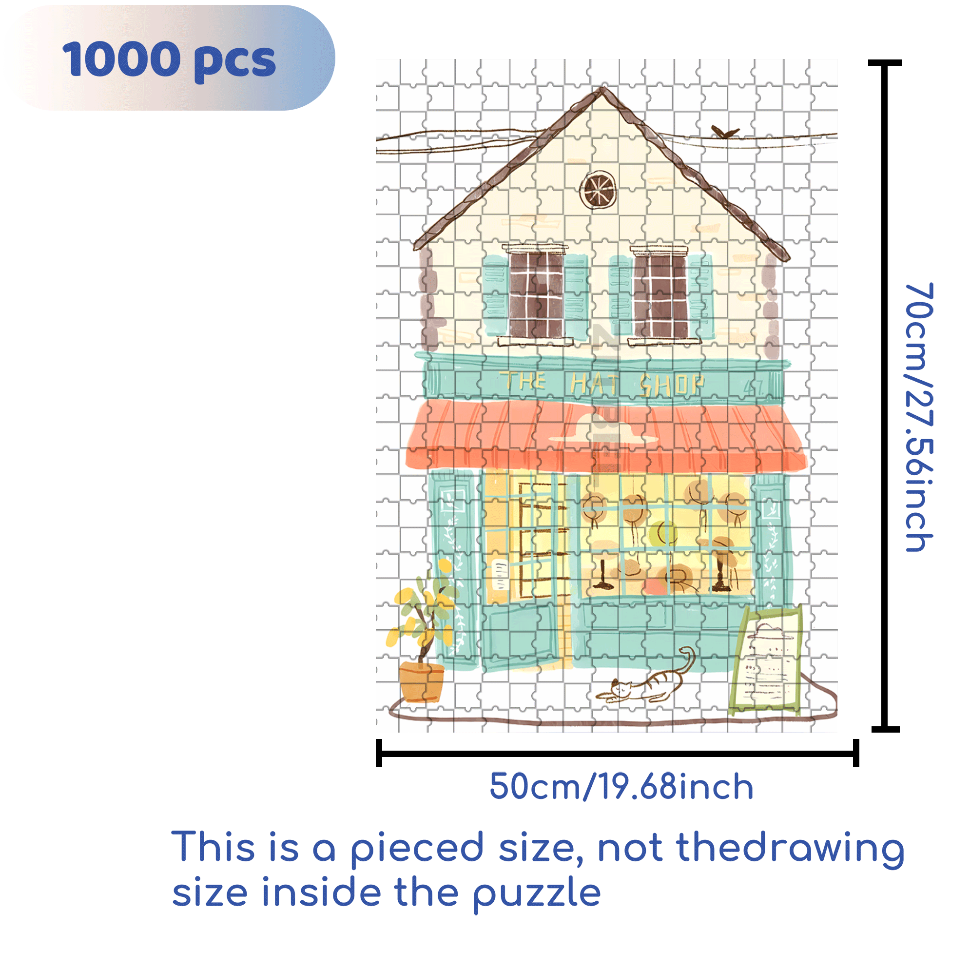 Soulful Little Shop Series 3 500pcs/1000pcs Jigsaw Puzzle, Scratch-Resistant, Interactive Family Game & Brain-Boosting DIY Decor, Perfect for Halloween, Christmas & New Year Gifts, Family Puzzle Game