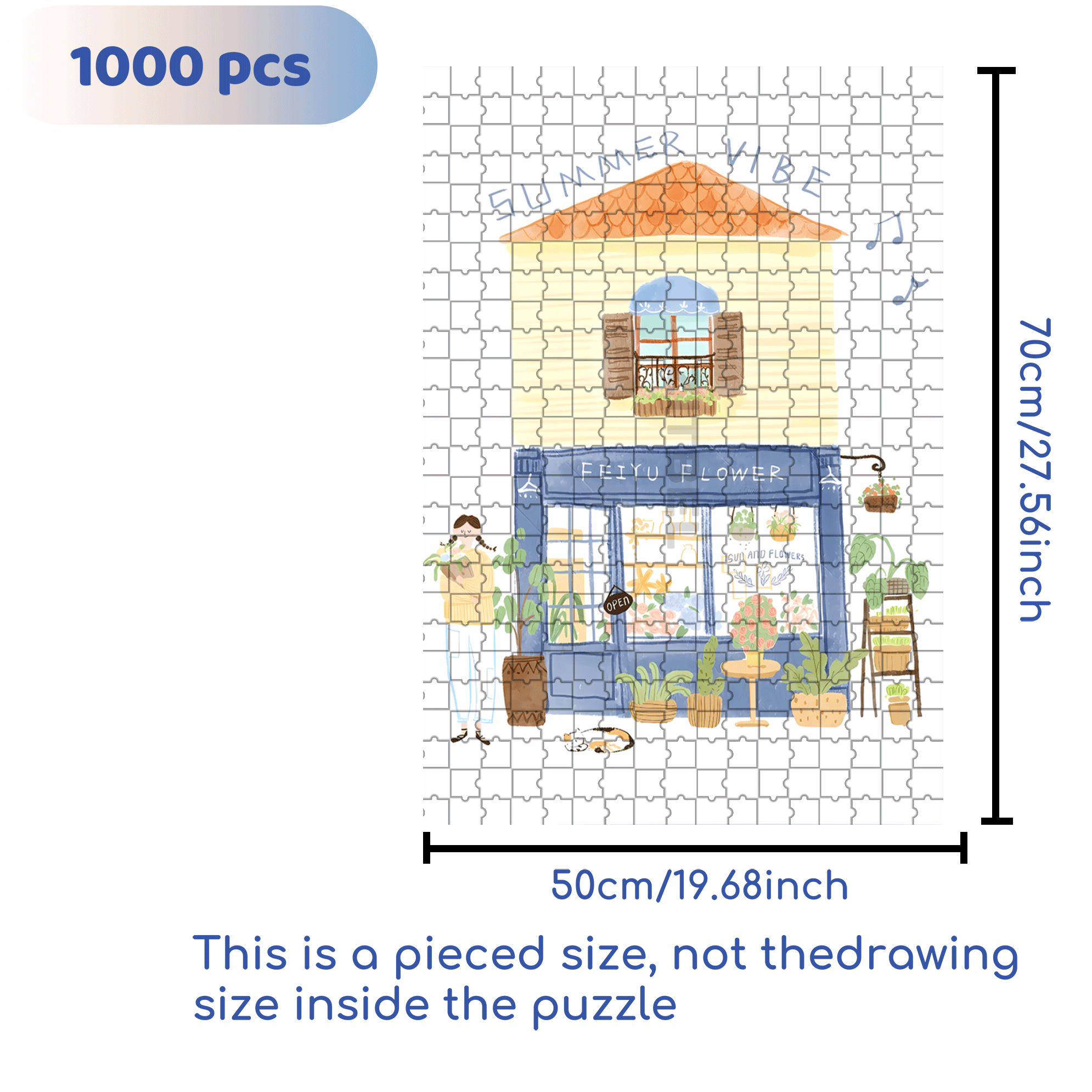 Soulful Little Shop Series 4 500pcs/1000pcs Jigsaw Puzzle, Scratch-Resistant, Interactive Family Game & Brain-Boosting DIY Decor, Perfect for Halloween, Christmas & New Year Gifts, Family Puzzle Game