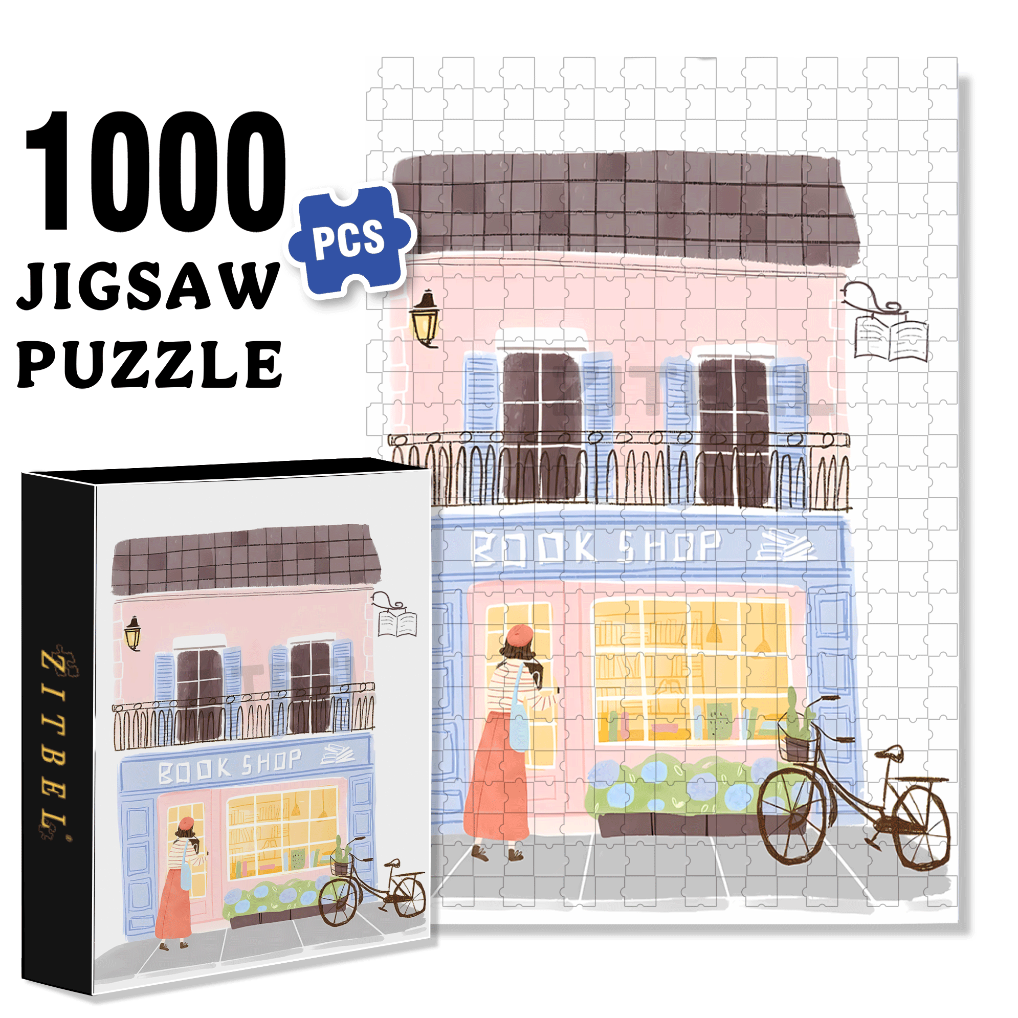 Soulful Little Shop Series 500pcs/1000pcs Jigsaw Puzzle, Scratch-Resistant, Interactive Family Game & Brain-Boosting DIY Decor, Perfect for Halloween, Christmas & New Year Gifts, Family Puzzle Game