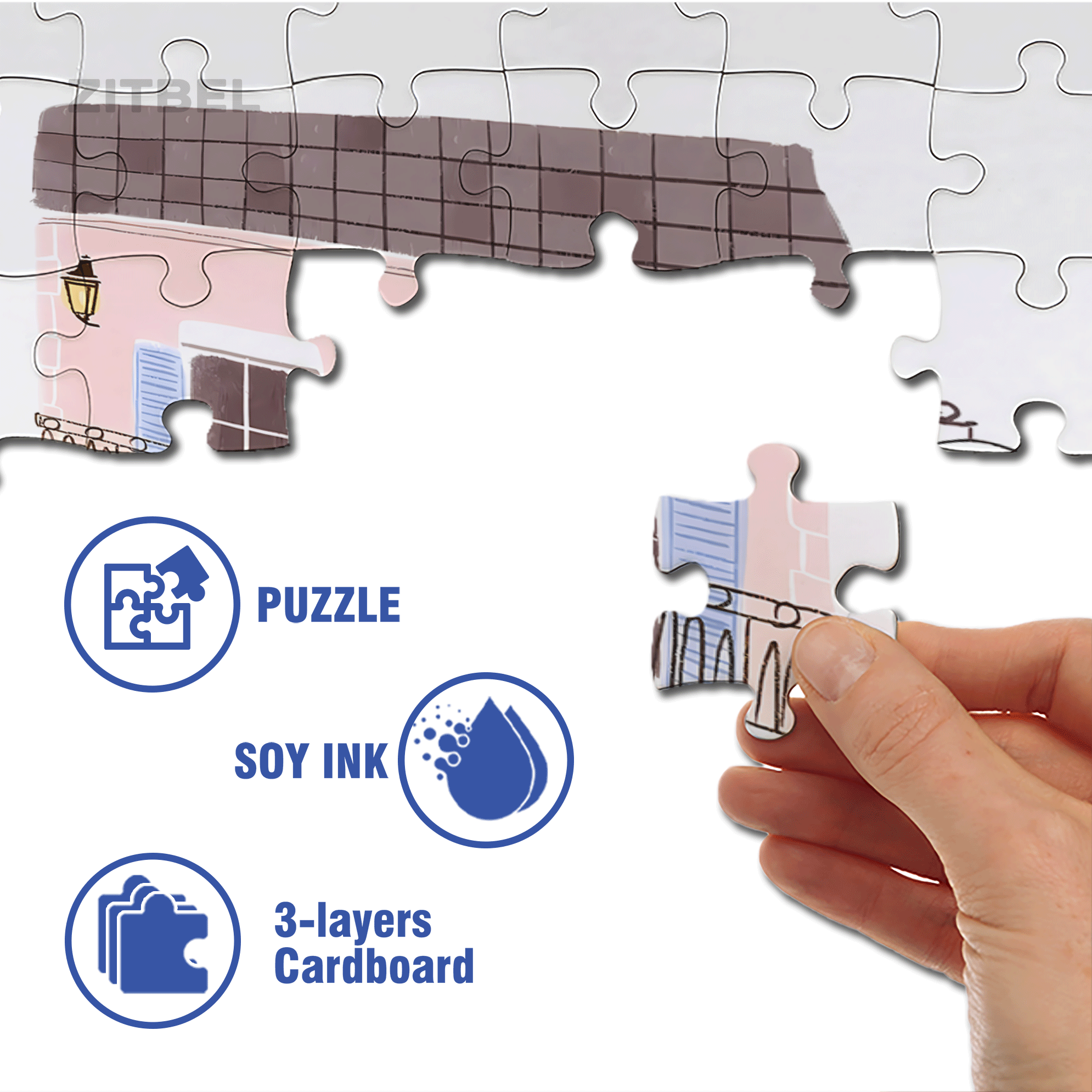 Soulful Little Shop Series 500pcs/1000pcs Jigsaw Puzzle, Scratch-Resistant, Interactive Family Game & Brain-Boosting DIY Decor, Perfect for Halloween, Christmas & New Year Gifts, Family Puzzle Game