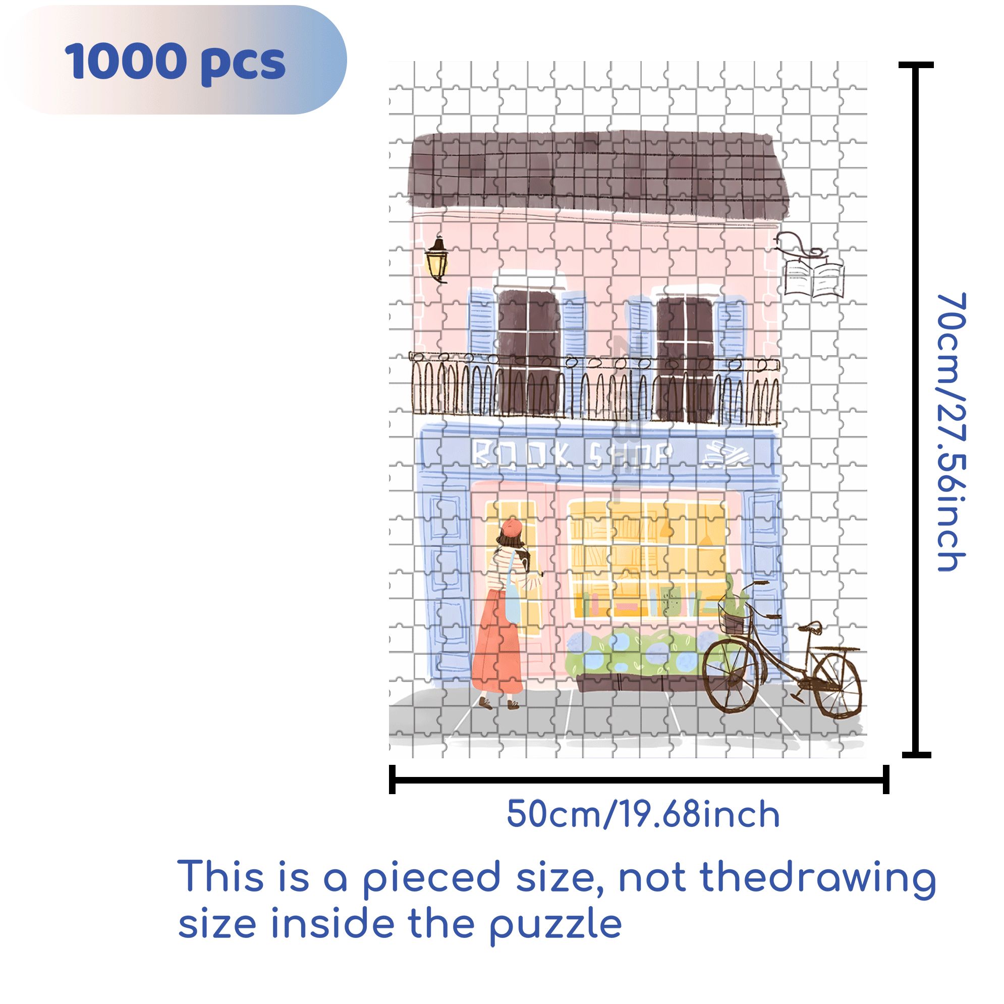 Soulful Little Shop Series 500pcs/1000pcs Jigsaw Puzzle, Scratch-Resistant, Interactive Family Game & Brain-Boosting DIY Decor, Perfect for Halloween, Christmas & New Year Gifts, Family Puzzle Game
