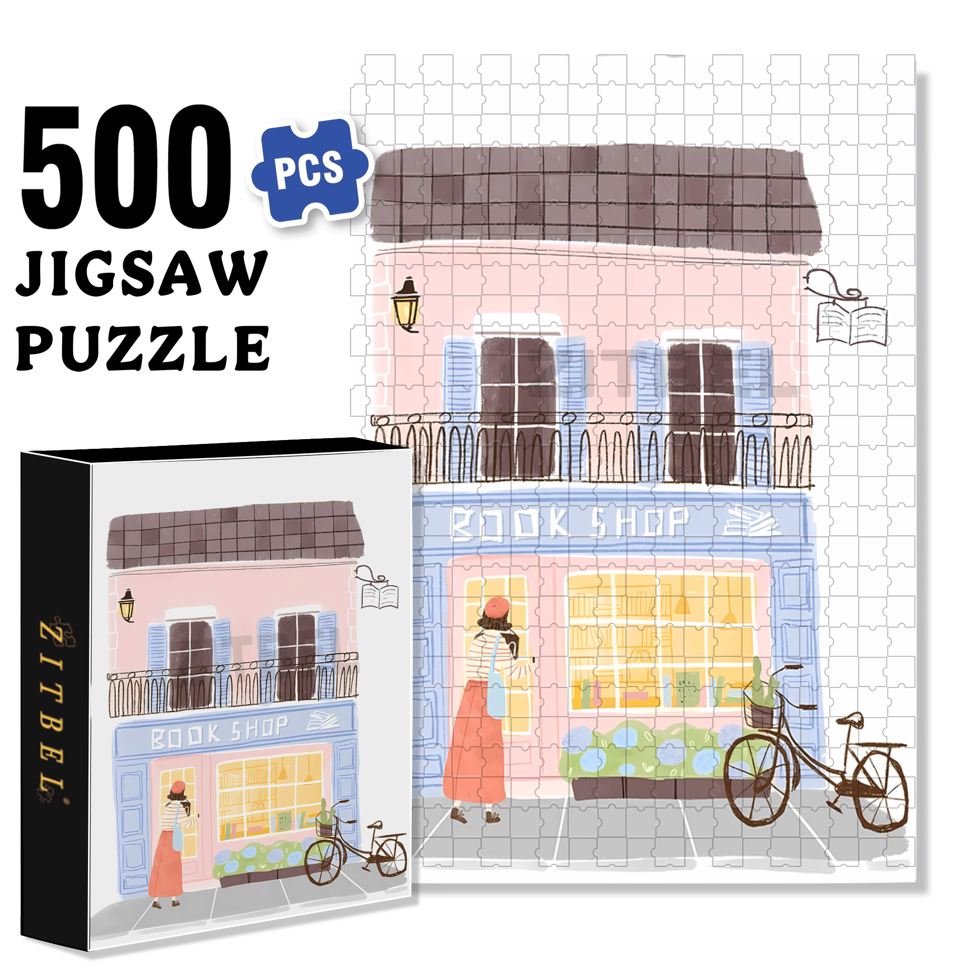 Soulful Little Shop Series 500pcs/1000pcs Jigsaw Puzzle, Scratch-Resistant, Interactive Family Game & Brain-Boosting DIY Decor, Perfect for Halloween, Christmas & New Year Gifts, Family Puzzle Game