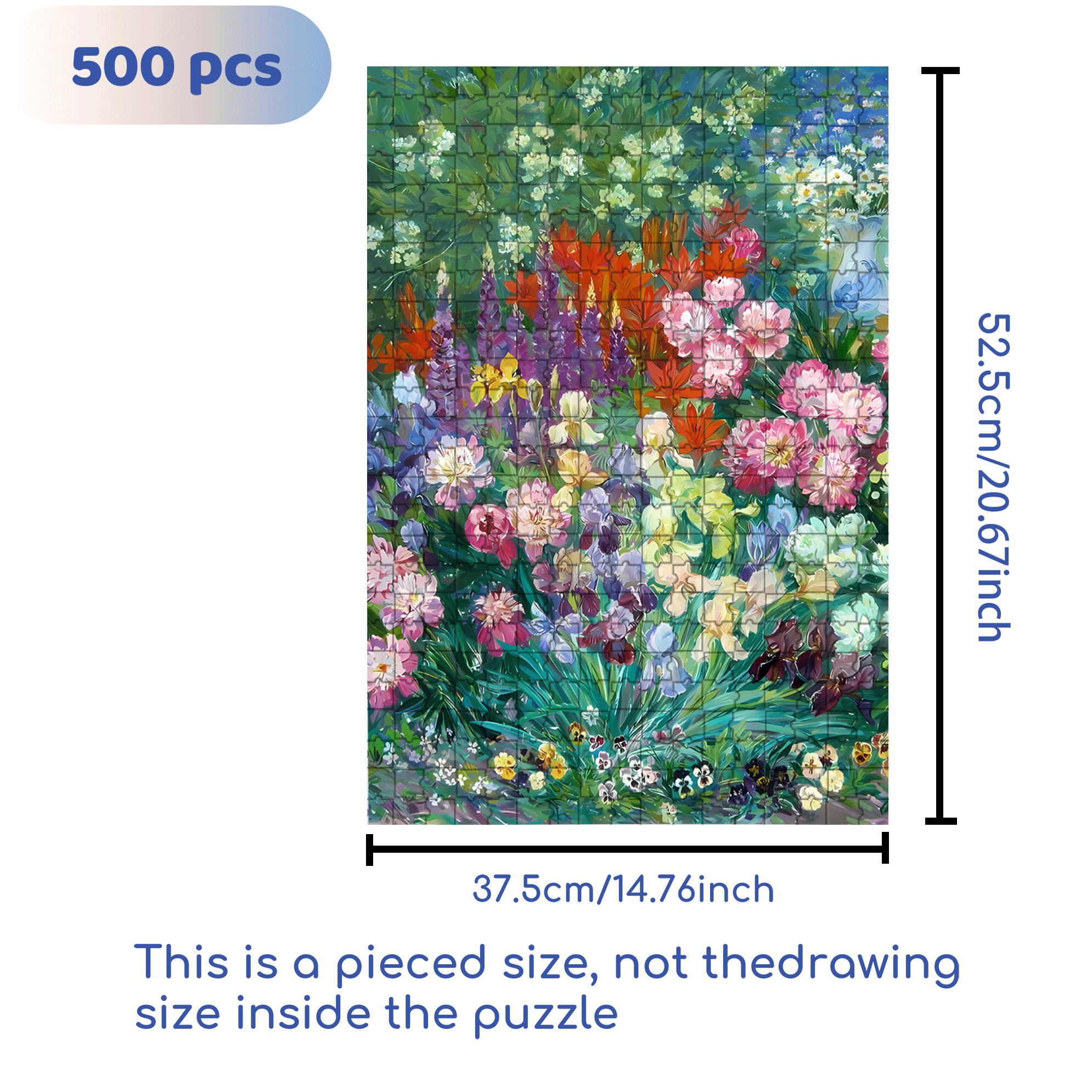 Spring Wildflower Waterfall 500pcs/1000pcs Jigsaw Puzzle, Scratch-Resistant, Interactive Family Game & Brain-Boosting DIY Decor, Perfect for Halloween, Christmas & New Year Gifts, Family Puzzle Game