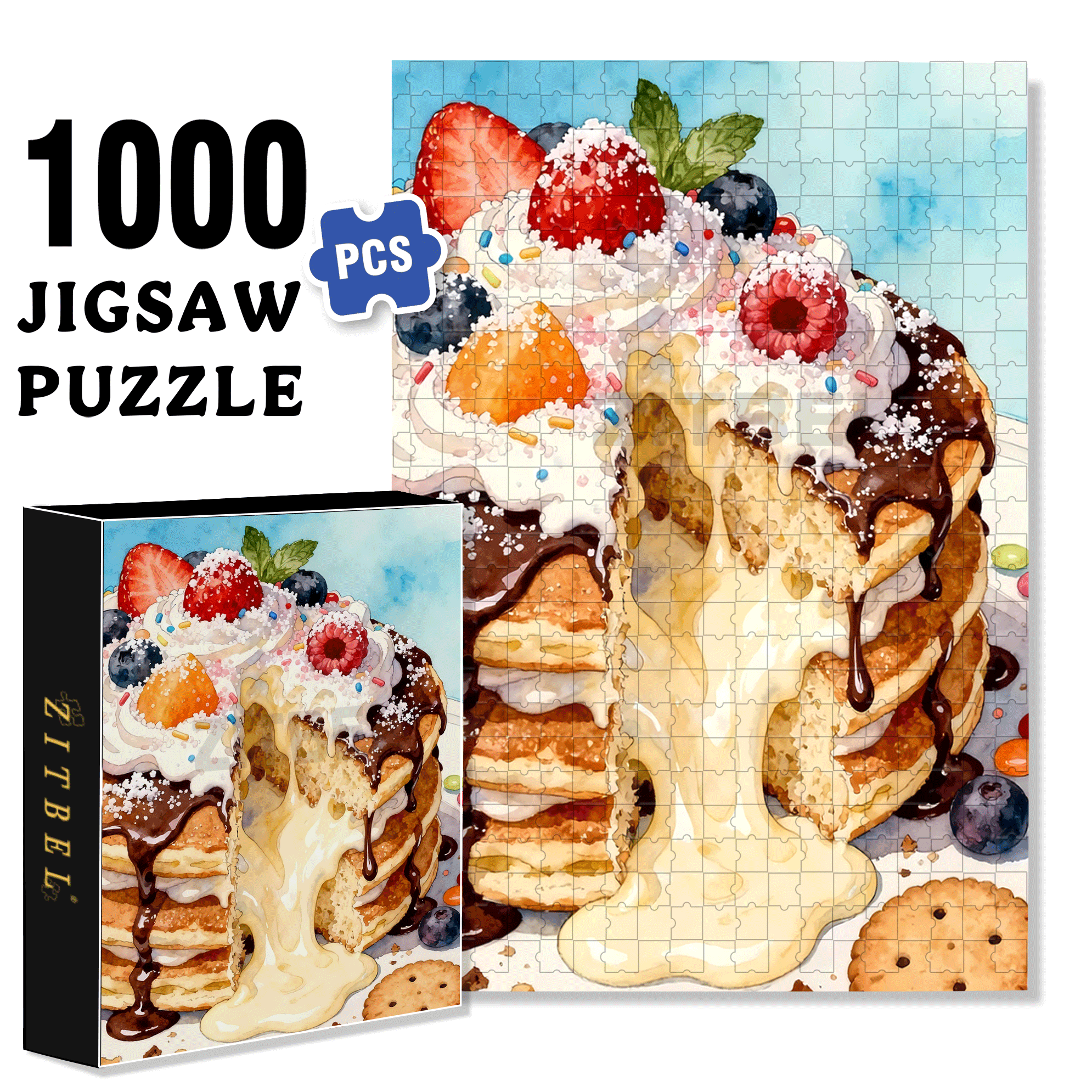 Tempting Sweet 500pcs/1000pcs Jigsaw Puzzle, Scratch-Resistant, Interactive Family Game & Brain-Boosting DIY Decor, Perfect for Halloween, Christmas & New Year Gifts, Family Puzzle Game