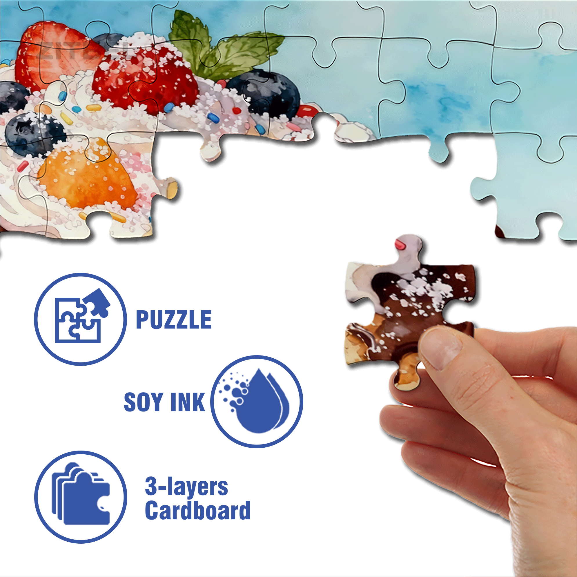 Tempting Sweet 500pcs/1000pcs Jigsaw Puzzle, Scratch-Resistant, Interactive Family Game & Brain-Boosting DIY Decor, Perfect for Halloween, Christmas & New Year Gifts, Family Puzzle Game
