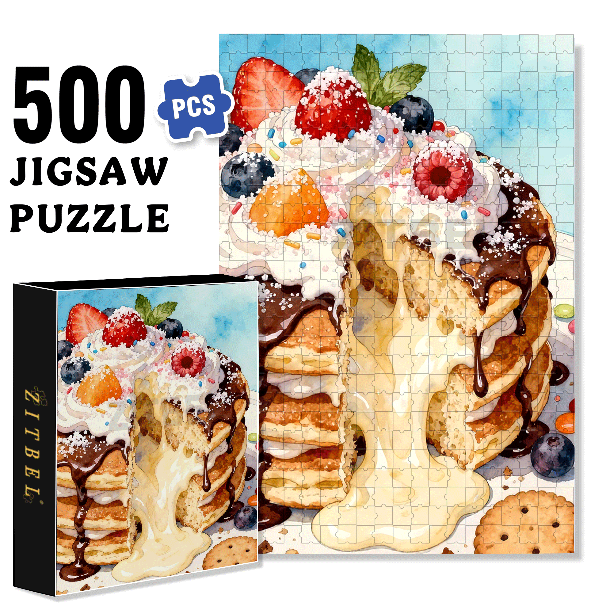 Tempting Sweet 500pcs/1000pcs Jigsaw Puzzle, Scratch-Resistant, Interactive Family Game & Brain-Boosting DIY Decor, Perfect for Halloween, Christmas & New Year Gifts, Family Puzzle Game