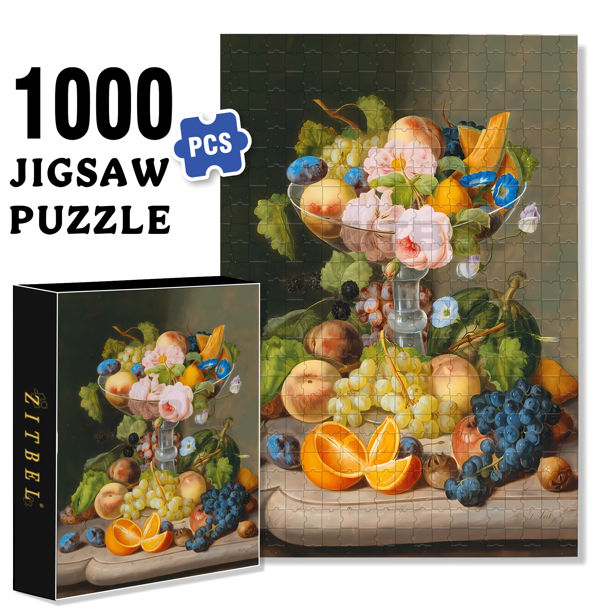 The Aroma Of Fruit Is Delightful 500pcs/1000pcs Jigsaw Puzzle, Scratch-Resistant, Interactive Family Game & Brain-Boosting DIY Decor, Perfect for Halloween, Christmas & New Year Gifts, Family Puzzle Game