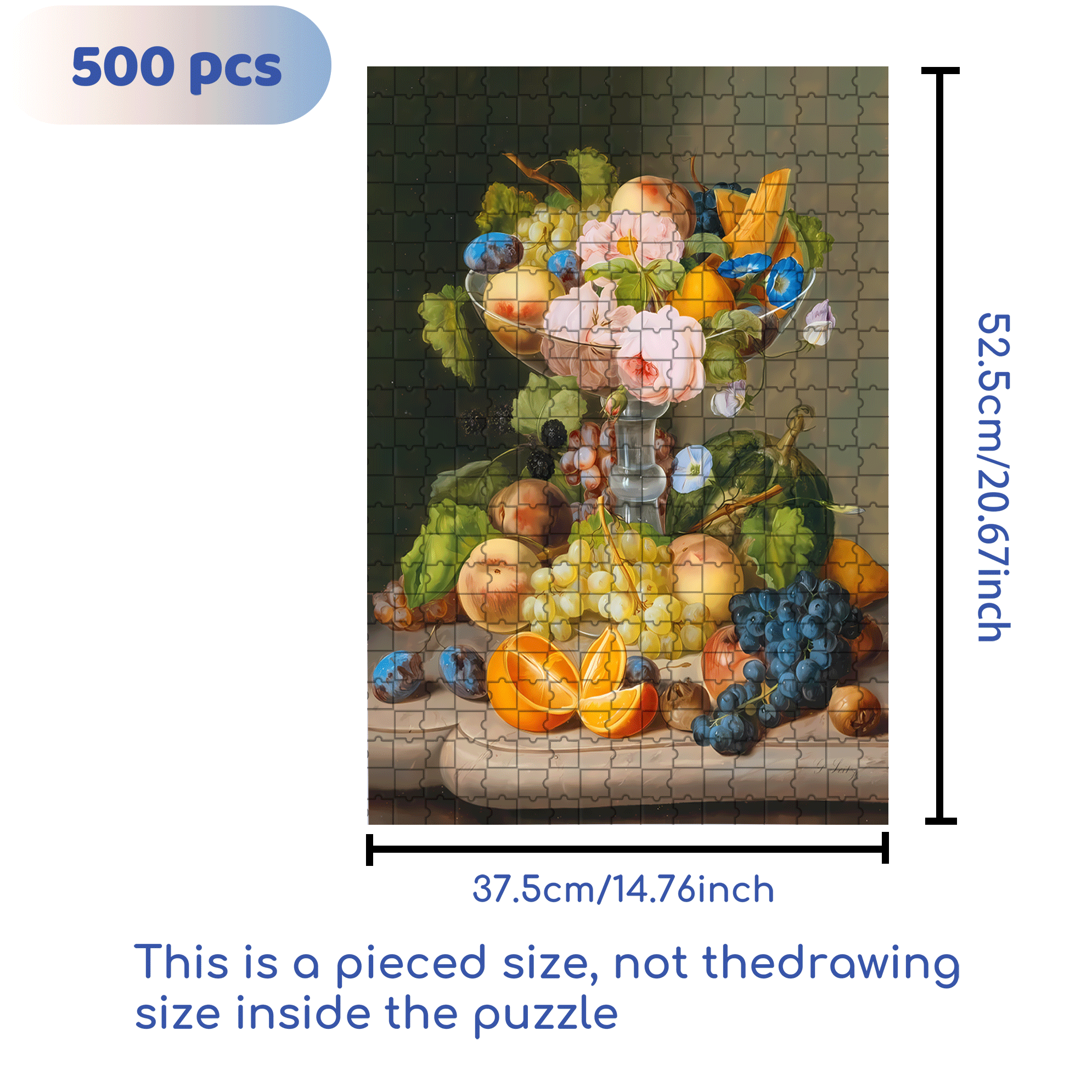 The Aroma Of Fruit Is Delightful 500pcs/1000pcs Jigsaw Puzzle, Scratch-Resistant, Interactive Family Game & Brain-Boosting DIY Decor, Perfect for Halloween, Christmas & New Year Gifts, Family Puzzle Game