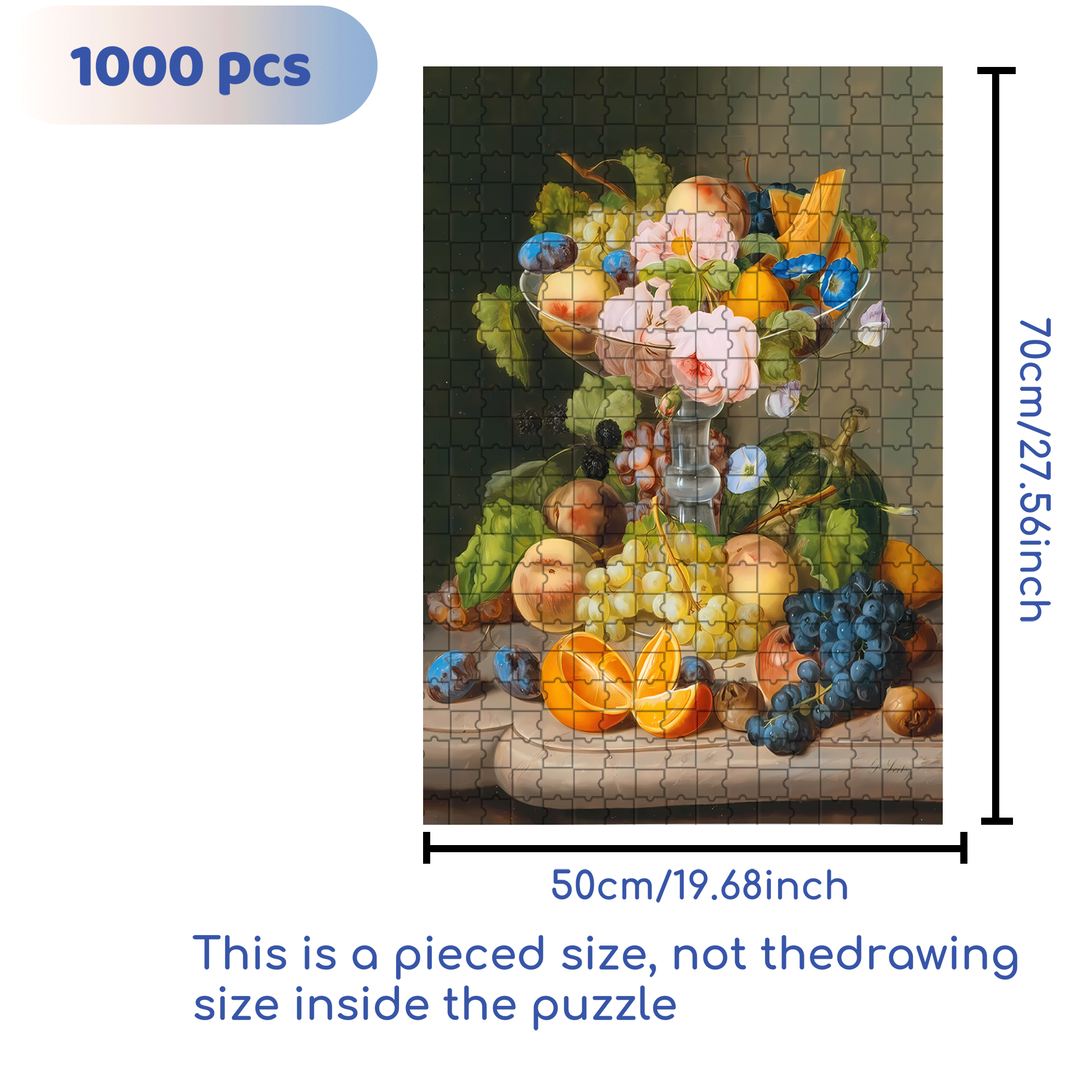 The Aroma Of Fruit Is Delightful 500pcs/1000pcs Jigsaw Puzzle, Scratch-Resistant, Interactive Family Game & Brain-Boosting DIY Decor, Perfect for Halloween, Christmas & New Year Gifts, Family Puzzle Game