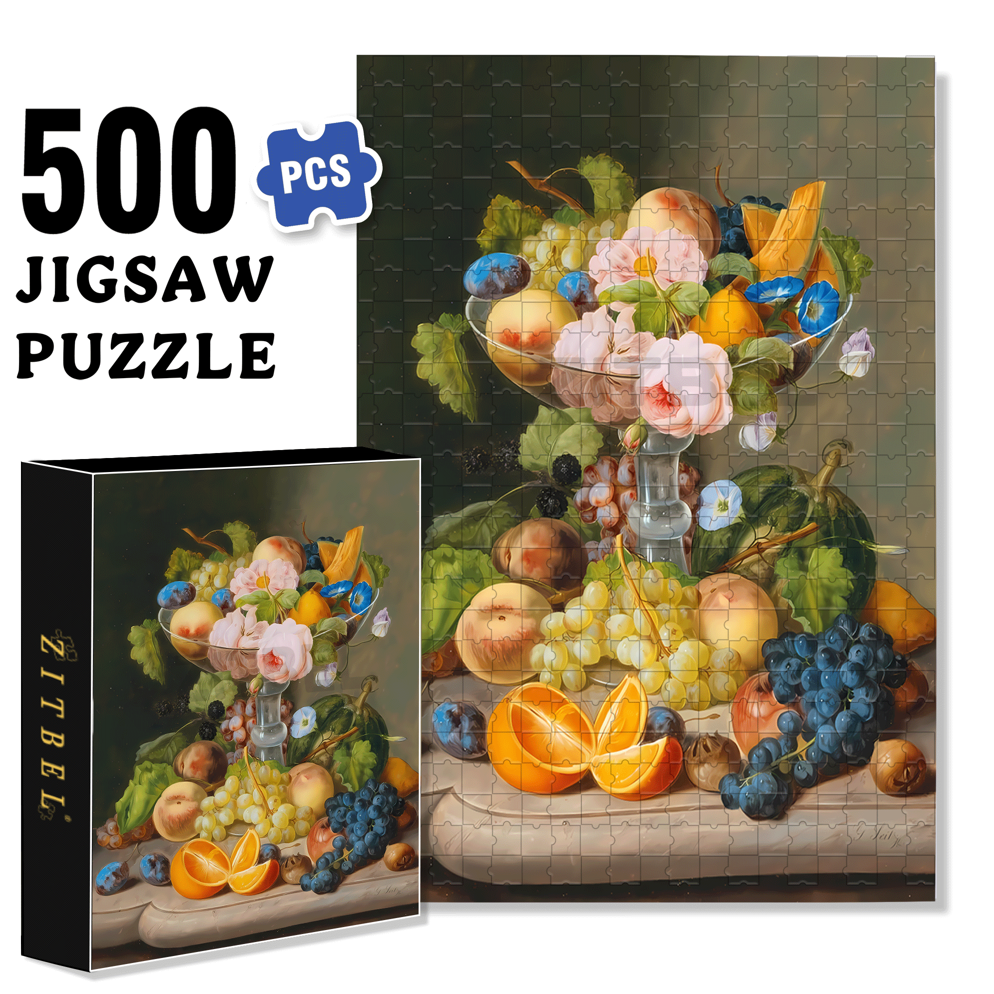 The Aroma Of Fruit Is Delightful 500pcs/1000pcs Jigsaw Puzzle, Scratch-Resistant, Interactive Family Game & Brain-Boosting DIY Decor, Perfect for Halloween, Christmas & New Year Gifts, Family Puzzle Game