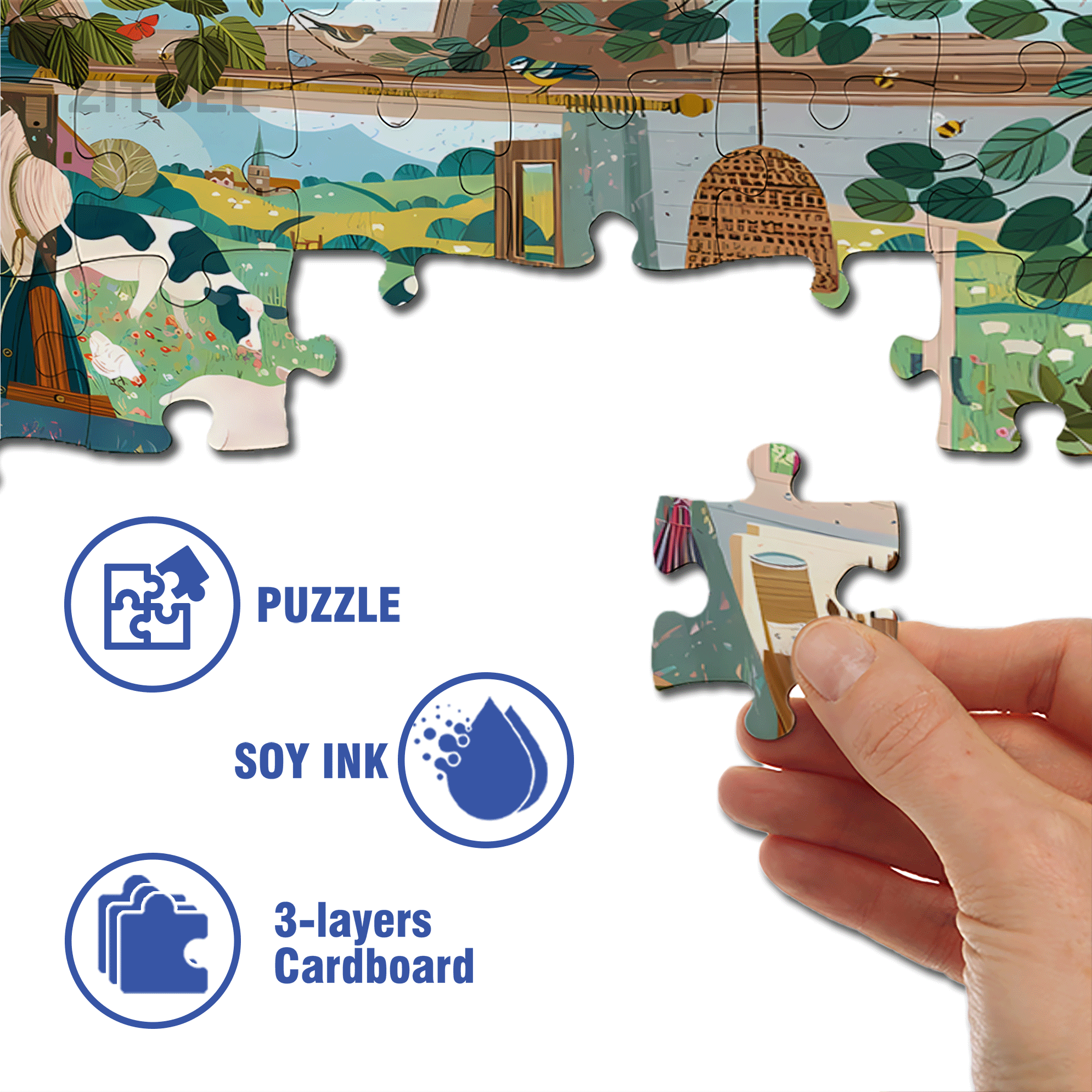 The Painter's Home 500pcs/1000pcs Jigsaw Puzzle, Scratch-Resistant, Interactive Family Game & Brain-Boosting DIY Decor, Perfect for Halloween, Christmas & New Year Gifts, Family Puzzle Game