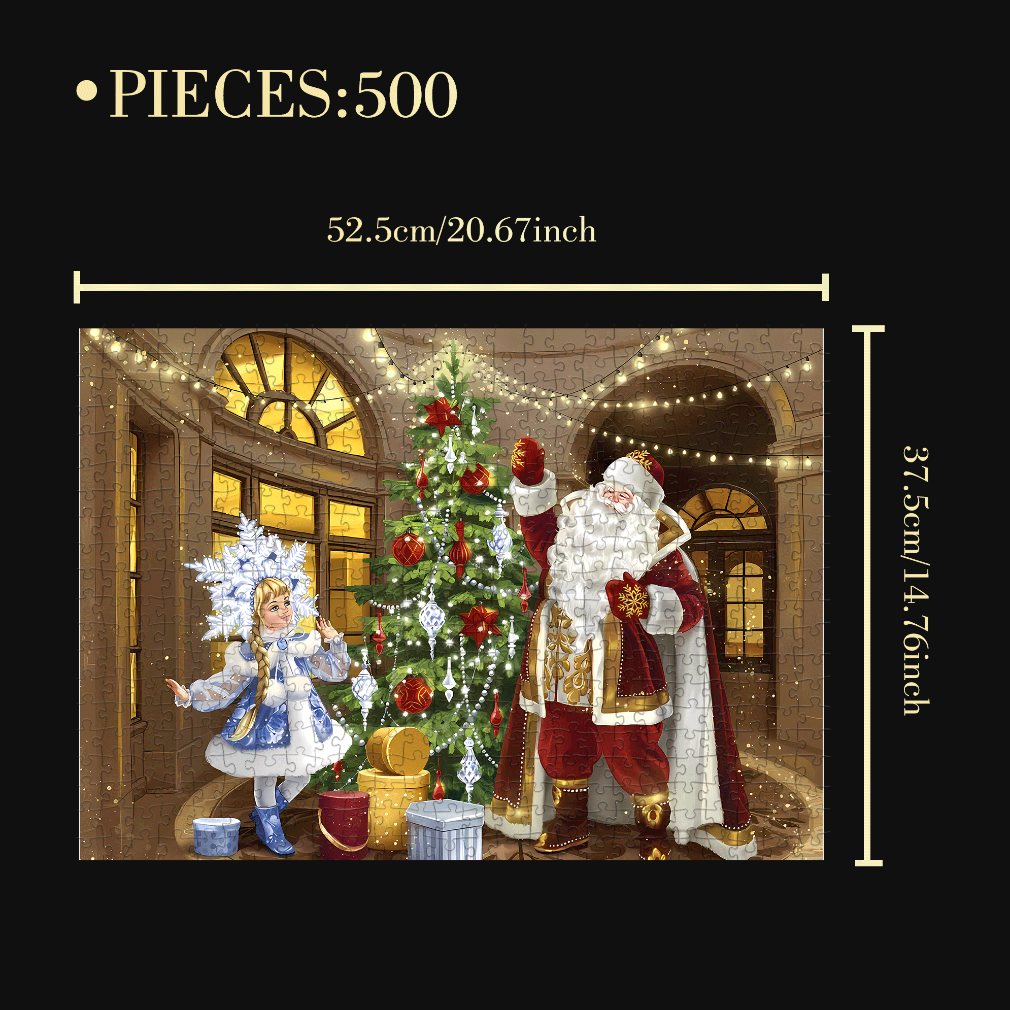 Crystal Decorations 500pcs/1000pcs Jigsaw Puzzle, Scratch-Resistant, Interactive Family Game & Brain-Boosting DIY Decor, Perfect for Halloween, Christmas & New Year Gifts, Family Puzzle Game