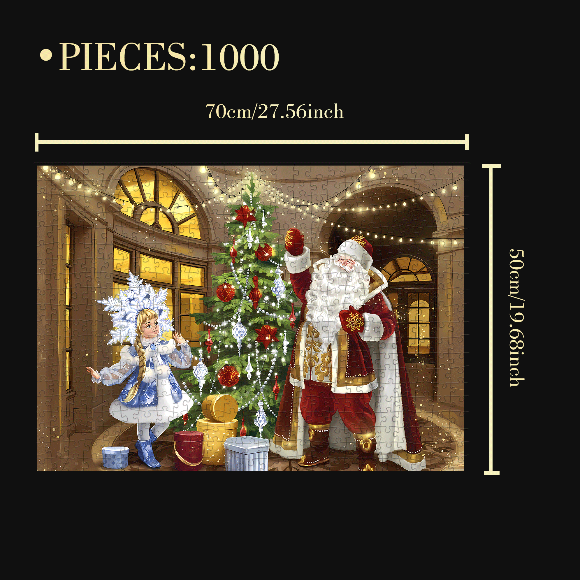 Crystal Decorations 500pcs/1000pcs Jigsaw Puzzle, Scratch-Resistant, Interactive Family Game & Brain-Boosting DIY Decor, Perfect for Halloween, Christmas & New Year Gifts, Family Puzzle Game
