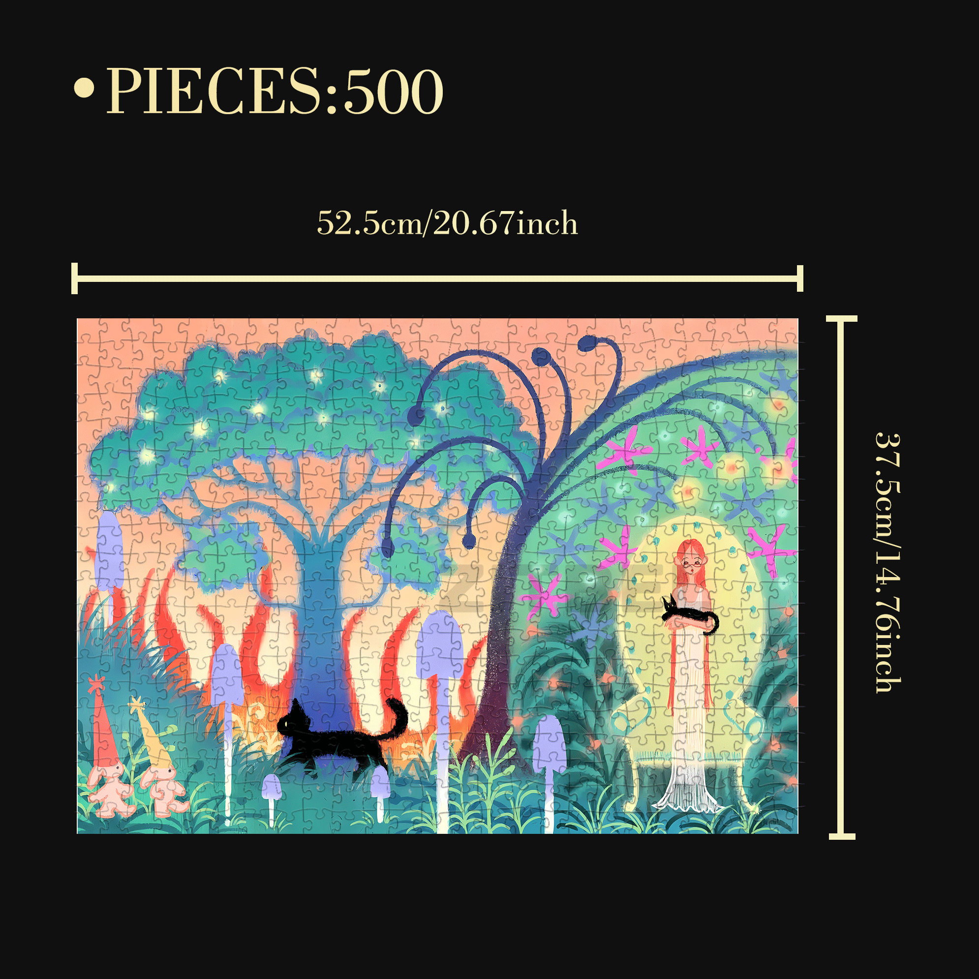 Dreaming In The Shade Of Trees 500pcs/1000pcs Jigsaw Puzzle, Scratch-Resistant, Interactive Family Game & Brain-Boosting DIY Decor, Perfect for Halloween, Christmas & New Year Gifts, Family Puzzle Game