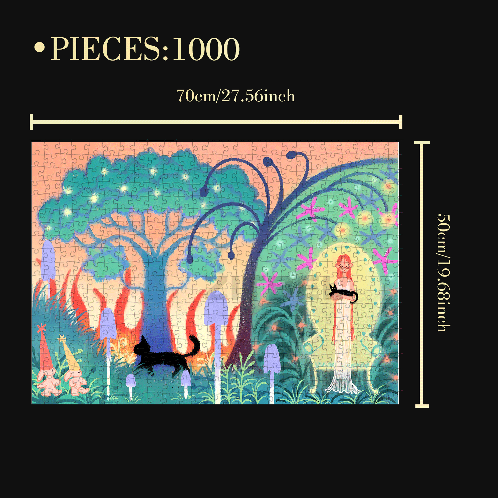 Dreaming In The Shade Of Trees 500pcs/1000pcs Jigsaw Puzzle, Scratch-Resistant, Interactive Family Game & Brain-Boosting DIY Decor, Perfect for Halloween, Christmas & New Year Gifts, Family Puzzle Game