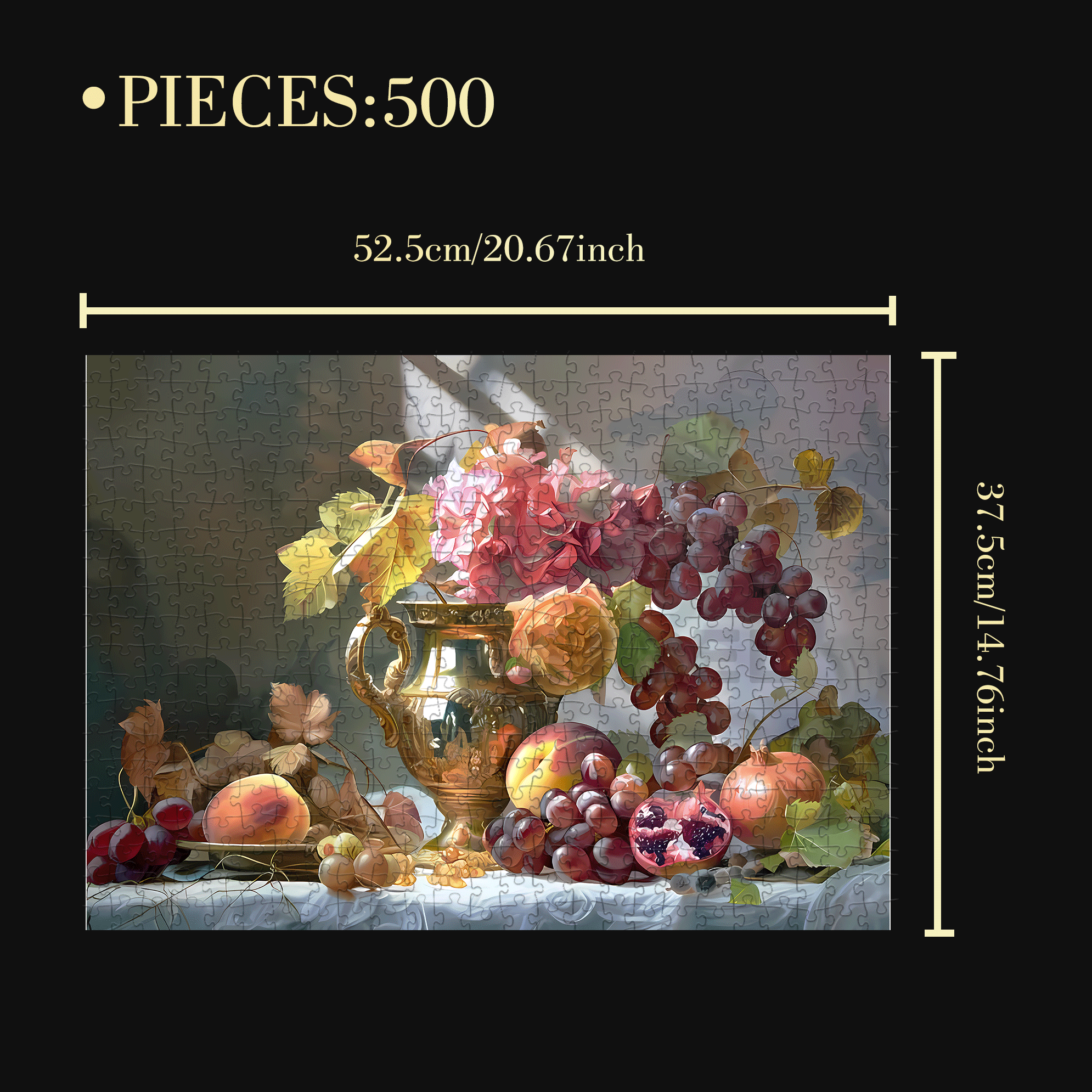 Feast Of Abundance 500pcs/1000pcs Jigsaw Puzzle, Scratch-Resistant, Interactive Family Game & Brain-Boosting DIY Decor, Perfect for Halloween, Christmas & New Year Gifts, Family Puzzle Game