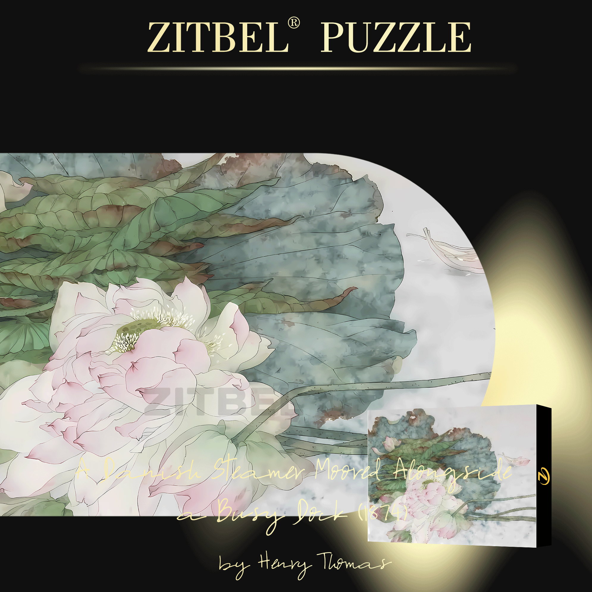 Picking Lotus 2 500pcs/1000pcs Jigsaw Puzzle, Scratch-Resistant, Interactive Family Game & Brain-Boosting DIY Decor, Perfect for Halloween, Christmas & New Year Gifts, Family Puzzle Game