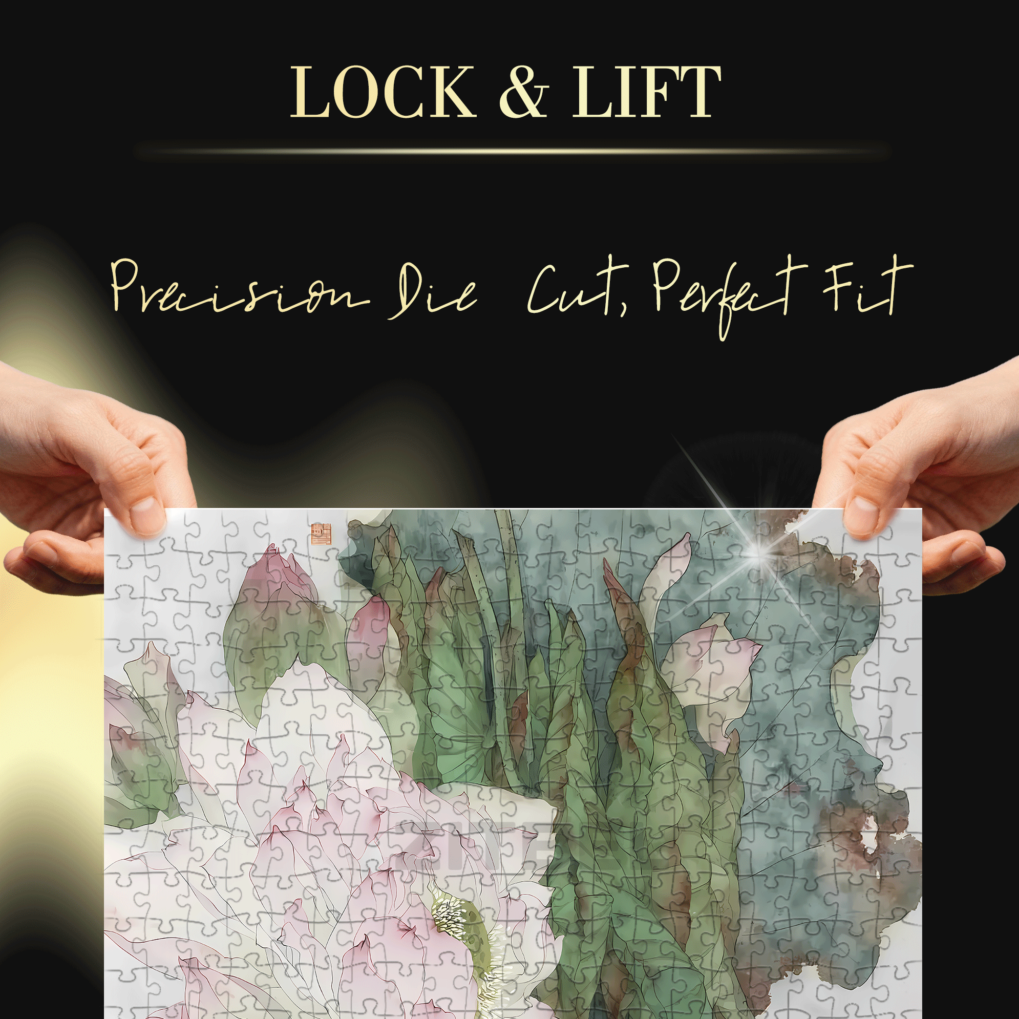 Picking Lotus 2 500pcs/1000pcs Jigsaw Puzzle, Scratch-Resistant, Interactive Family Game & Brain-Boosting DIY Decor, Perfect for Halloween, Christmas & New Year Gifts, Family Puzzle Game