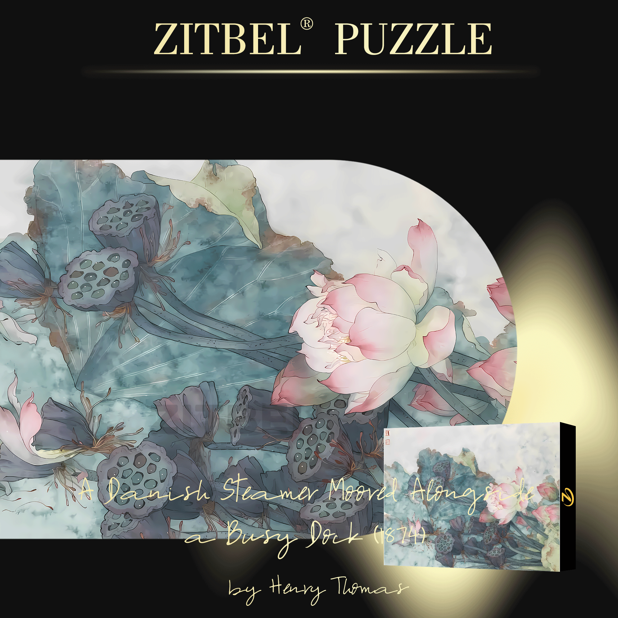 Picking Lotus 3 500pcs/1000pcs Jigsaw Puzzle, Scratch-Resistant, Interactive Family Game & Brain-Boosting DIY Decor, Perfect for Halloween, Christmas & New Year Gifts, Family Puzzle Game
