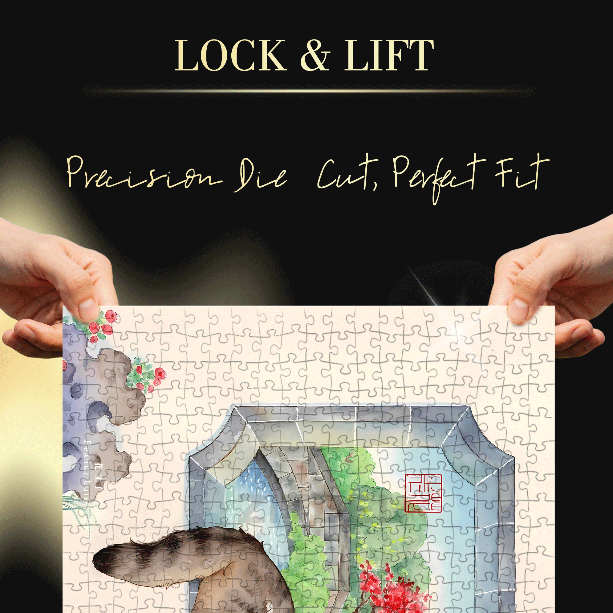 Stained Window And Kitten 500pcs/1000pcs Jigsaw Puzzle, Scratch-Resistant, Interactive Family Game & Brain-Boosting DIY Decor, Perfect for Halloween, Christmas & New Year Gifts, Family Puzzle Game
