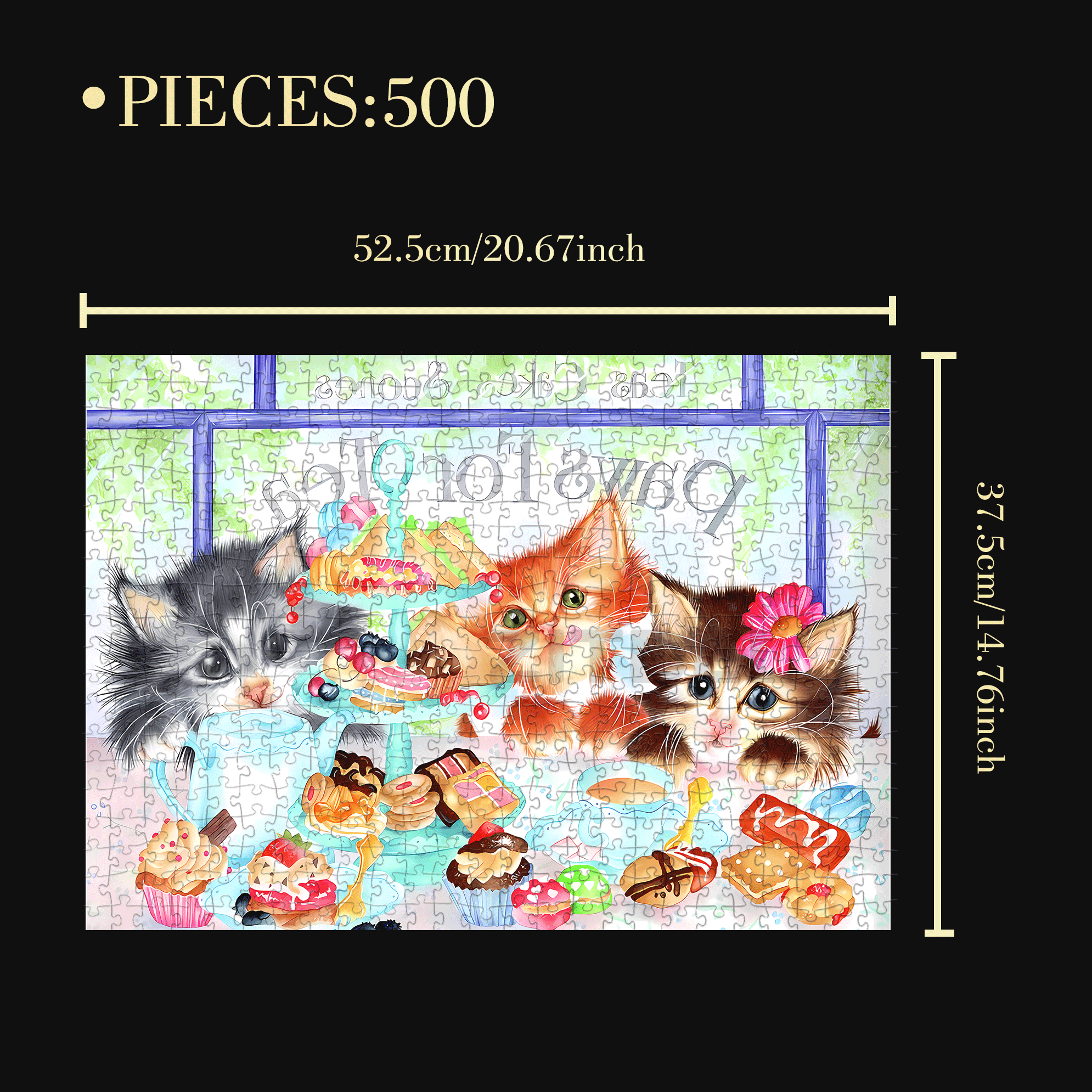 Sugar Lumps 500pcs/1000pcs Jigsaw Puzzle, Scratch-Resistant, Interactive Family Game & Brain-Boosting DIY Decor, Perfect for Halloween, Christmas & New Year Gifts, Family Puzzle Game