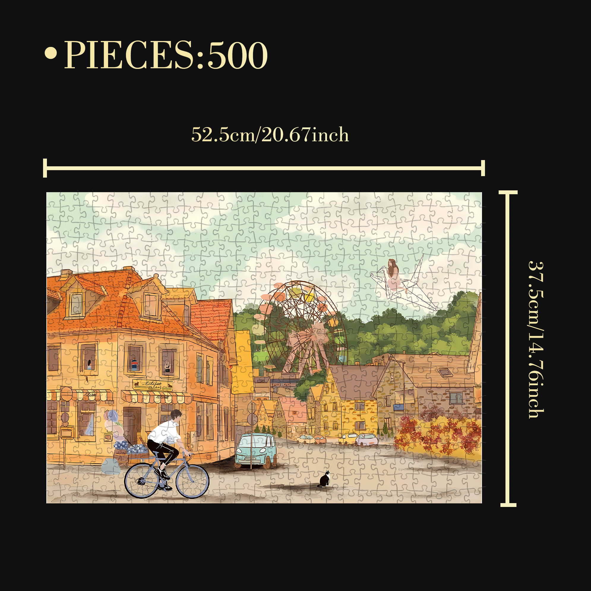 That Moment Of Attraction 500pcs/1000pcs Jigsaw Puzzle, Scratch-Resistant, Interactive Family Game & Brain-Boosting DIY Decor, Perfect for Halloween, Christmas & New Year Gifts, Family Puzzle Game
