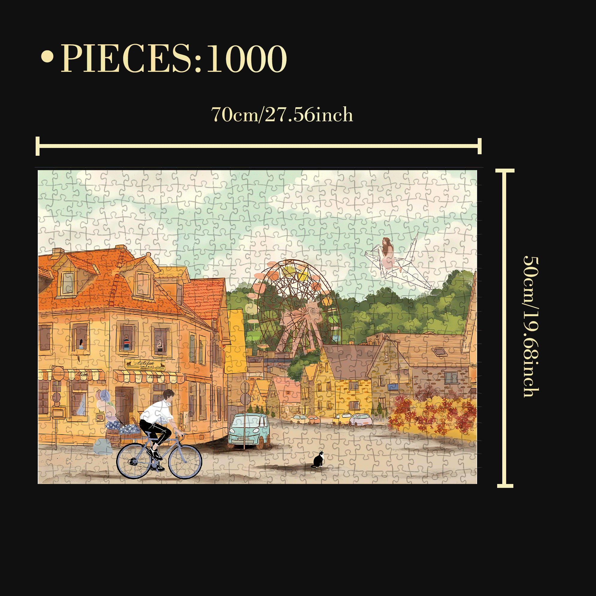 That Moment Of Attraction 500pcs/1000pcs Jigsaw Puzzle, Scratch-Resistant, Interactive Family Game & Brain-Boosting DIY Decor, Perfect for Halloween, Christmas & New Year Gifts, Family Puzzle Game