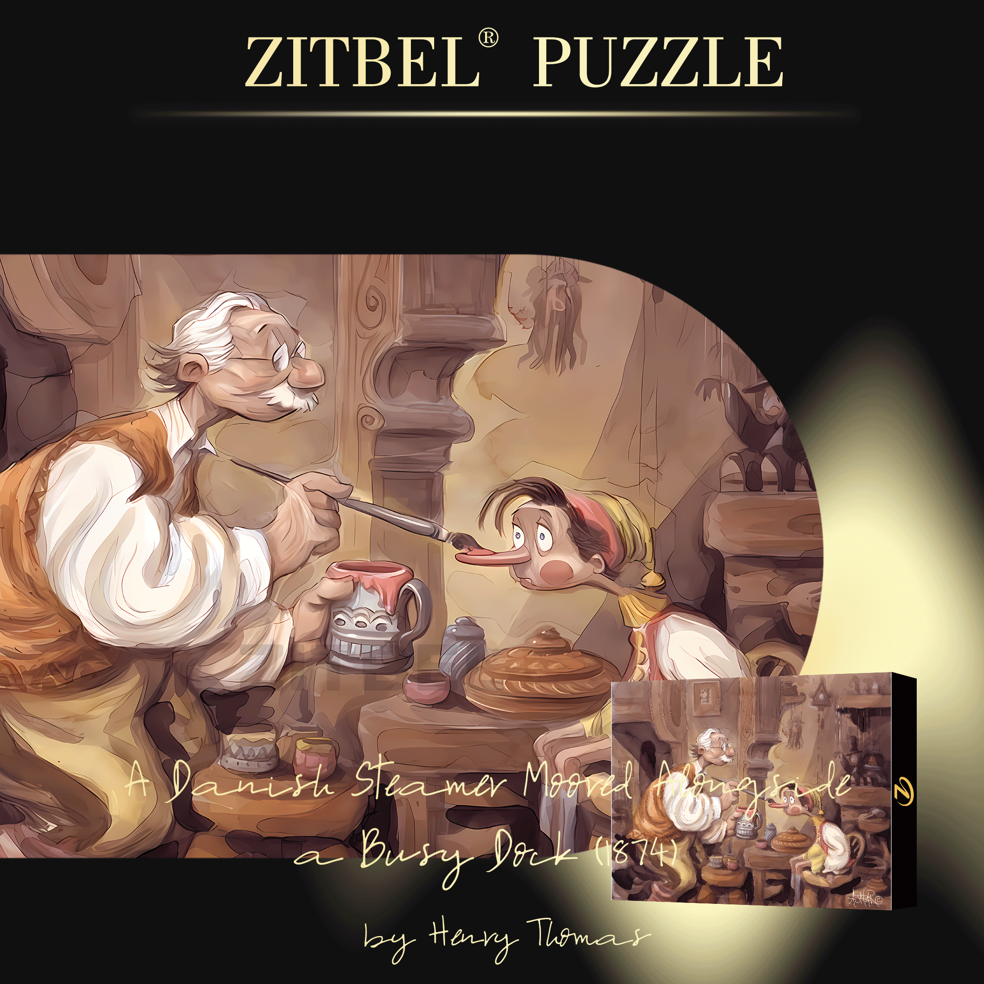 The Puppet's Nose 500pcs/1000pcs Jigsaw Puzzle, Scratch-Resistant, Interactive Family Game & Brain-Boosting DIY Decor, Perfect for Halloween, Christmas & New Year Gifts, Family Puzzle Game