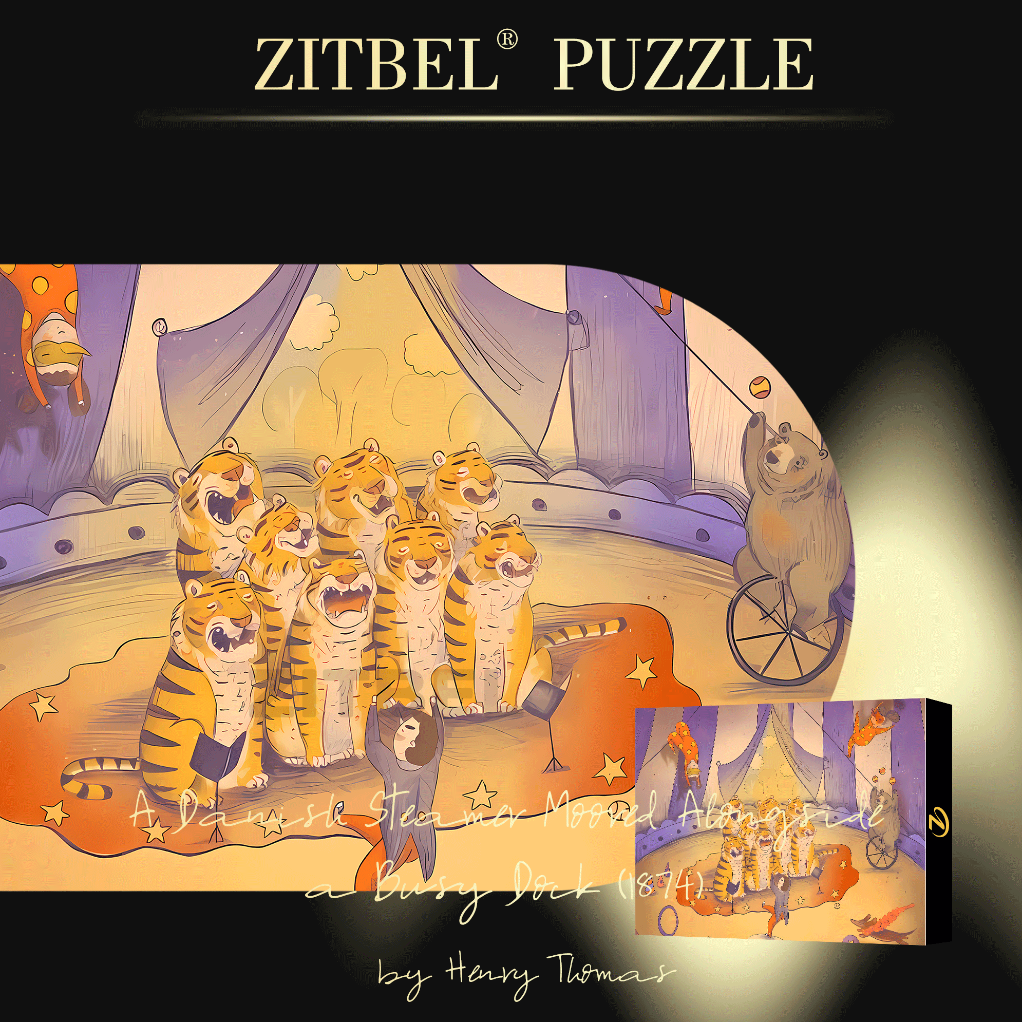Tiger Choir 500pcs/1000pcs Jigsaw Puzzle, Scratch-Resistant, Interactive Family Game & Brain-Boosting DIY Decor, Perfect for Halloween, Christmas & New Year Gifts, Family Puzzle Game