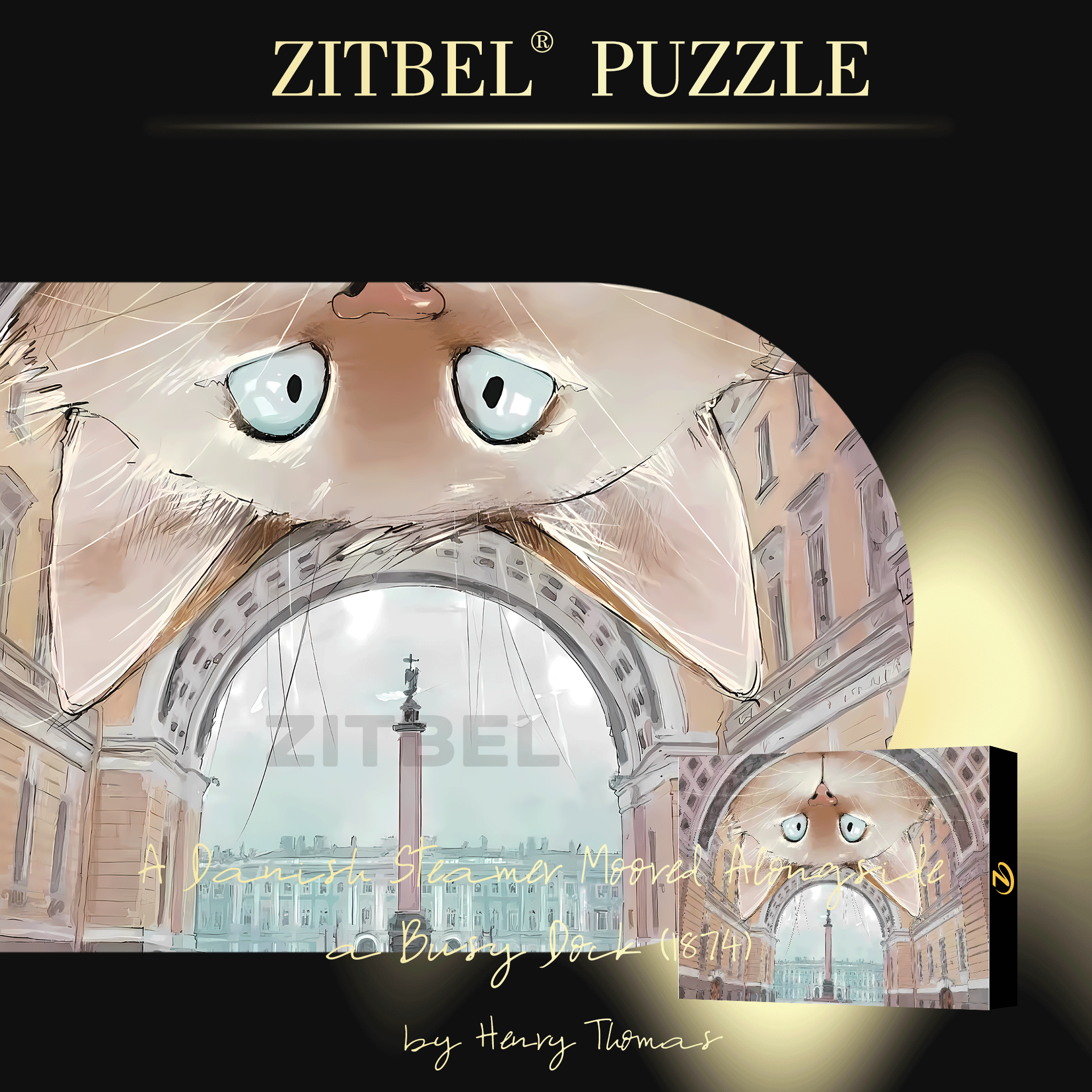 When Cats Invade The City 500pcs/1000pcs Jigsaw Puzzle, Scratch-Resistant, Interactive Family Game & Brain-Boosting DIY Decor, Perfect for Halloween, Christmas & New Year Gifts, Family Puzzle Game