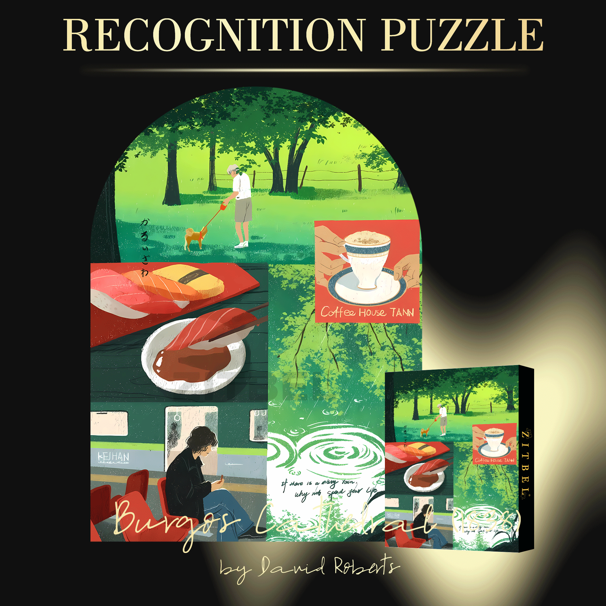 Coffee House Tann 500pcs/1000pcs Jigsaw Puzzle, Scratch-Resistant, Interactive Family Game & Brain-Boosting DIY Decor, Perfect for Halloween, Christmas & New Year Gifts, Family Puzzle Game