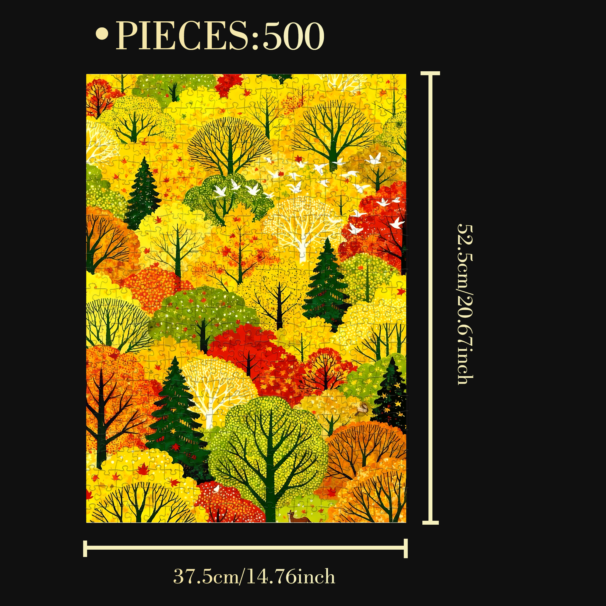 Colorful Forest 500pcs/1000pcs Jigsaw Puzzle, Scratch-Resistant, Interactive Family Game & Brain-Boosting DIY Decor, Perfect for Halloween, Christmas & New Year Gifts, Family Puzzle Game
