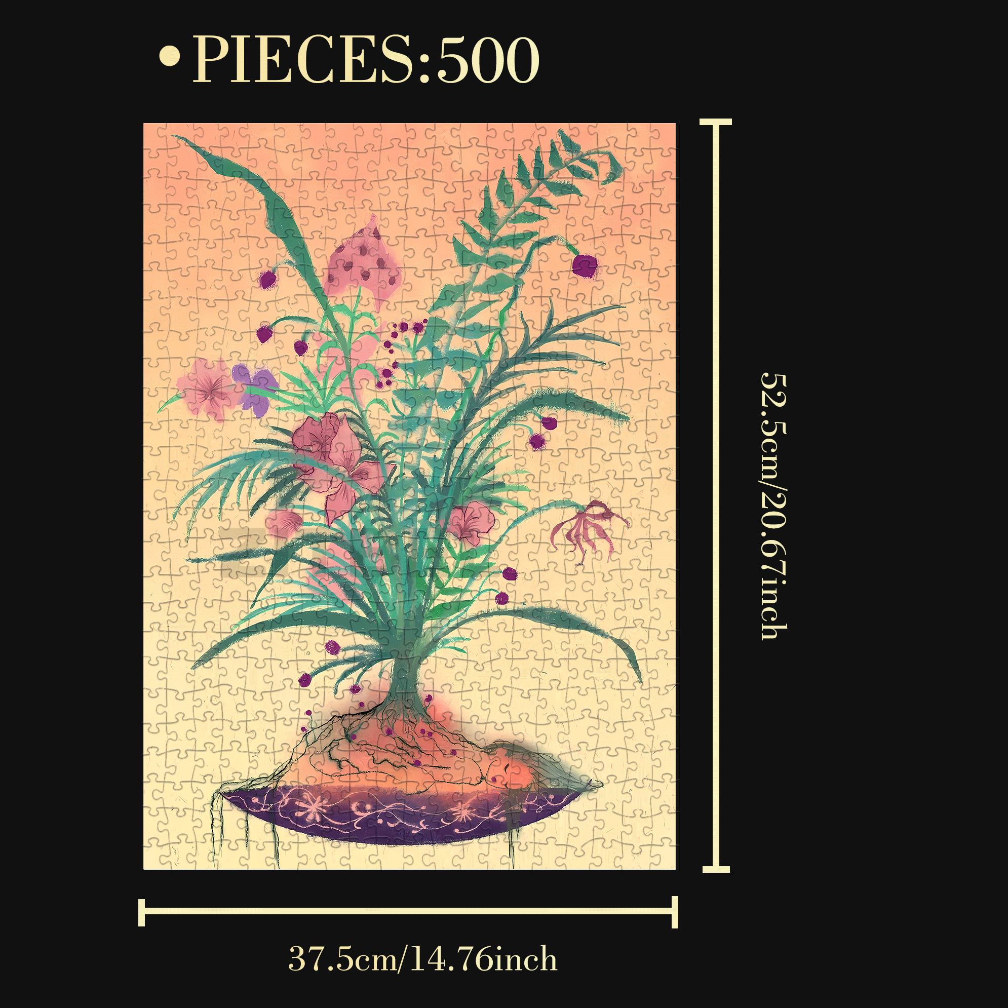Floral Foam 500pcs/1000pcs Jigsaw Puzzle, Scratch-Resistant, Interactive Family Game & Brain-Boosting DIY Decor, Perfect for Halloween, Christmas & New Year Gifts, Family Puzzle Game