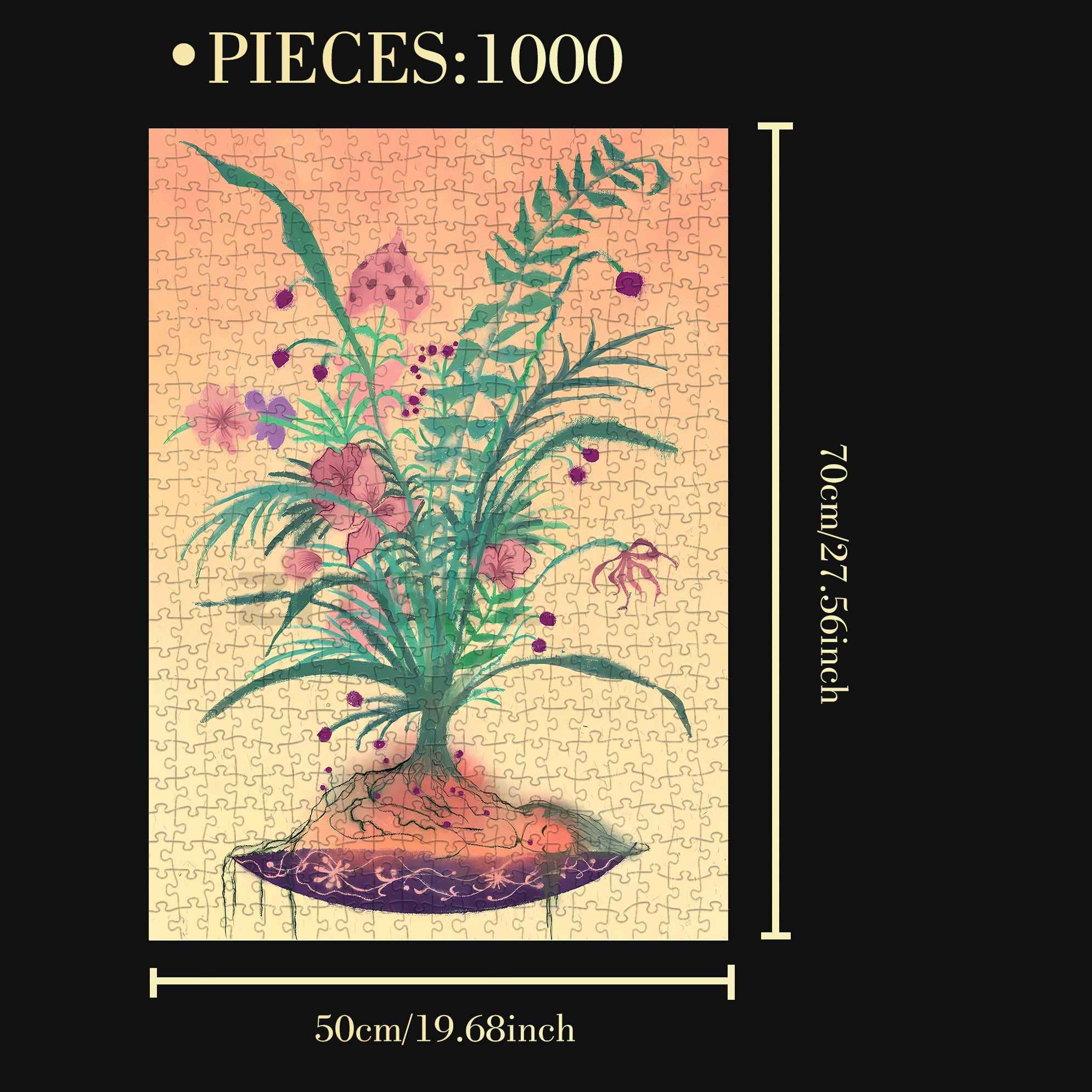 Floral Foam 500pcs/1000pcs Jigsaw Puzzle, Scratch-Resistant, Interactive Family Game & Brain-Boosting DIY Decor, Perfect for Halloween, Christmas & New Year Gifts, Family Puzzle Game