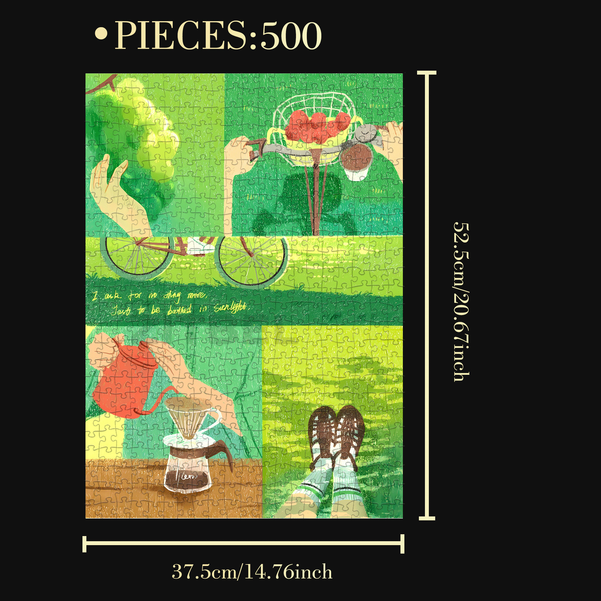 Go To The Park 500pcs/1000pcs Jigsaw Puzzle, Scratch-Resistant, Interactive Family Game & Brain-Boosting DIY Decor, Perfect for Halloween, Christmas & New Year Gifts, Family Puzzle Game