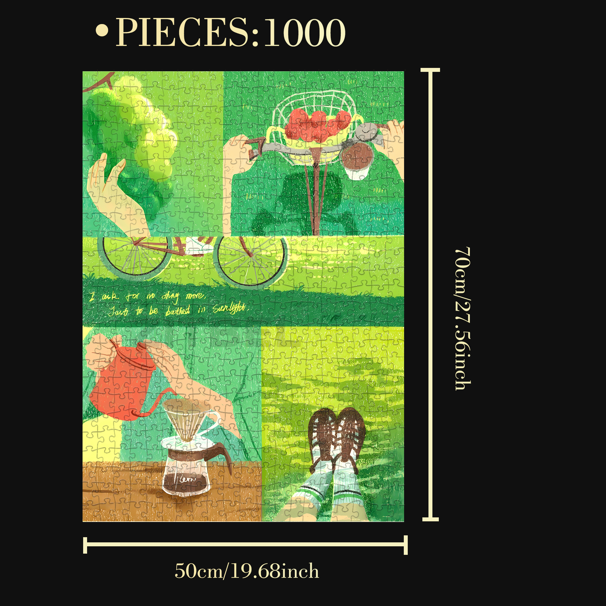 Go To The Park 500pcs/1000pcs Jigsaw Puzzle, Scratch-Resistant, Interactive Family Game & Brain-Boosting DIY Decor, Perfect for Halloween, Christmas & New Year Gifts, Family Puzzle Game