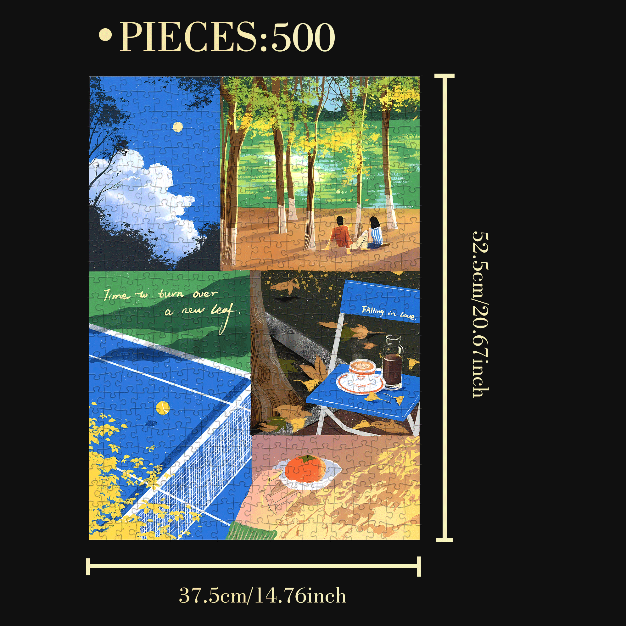 Life Diary-Autumn 500pcs/1000pcs Jigsaw Puzzle, Scratch-Resistant, Interactive Family Game & Brain-Boosting DIY Decor, Perfect for Halloween, Christmas & New Year Gifts, Family Puzzle Game