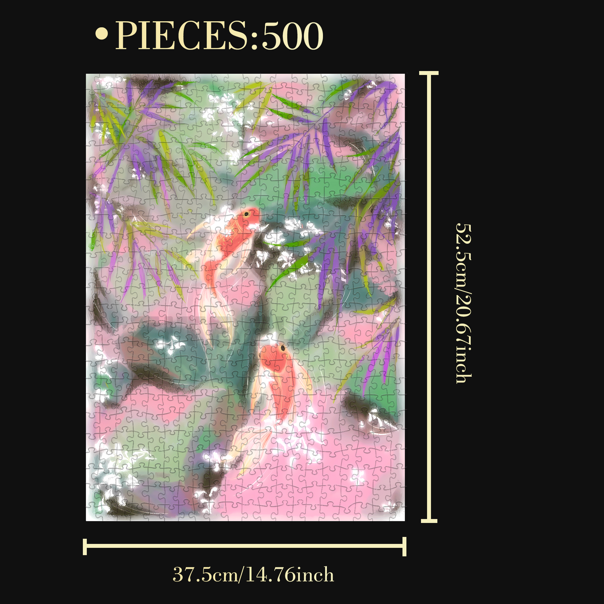 Record of the Little Stone Pond 500pcs/1000pcs Jigsaw Puzzle, Scratch-Resistant, Interactive Family Game & Brain-Boosting DIY Decor, Perfect for Halloween, Christmas & New Year Gifts, Family Puzzle Game